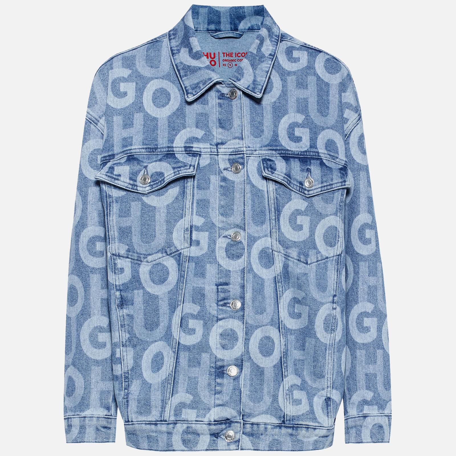 HUGO The Icon Logo-print Denim Jacket in Blue | Lyst