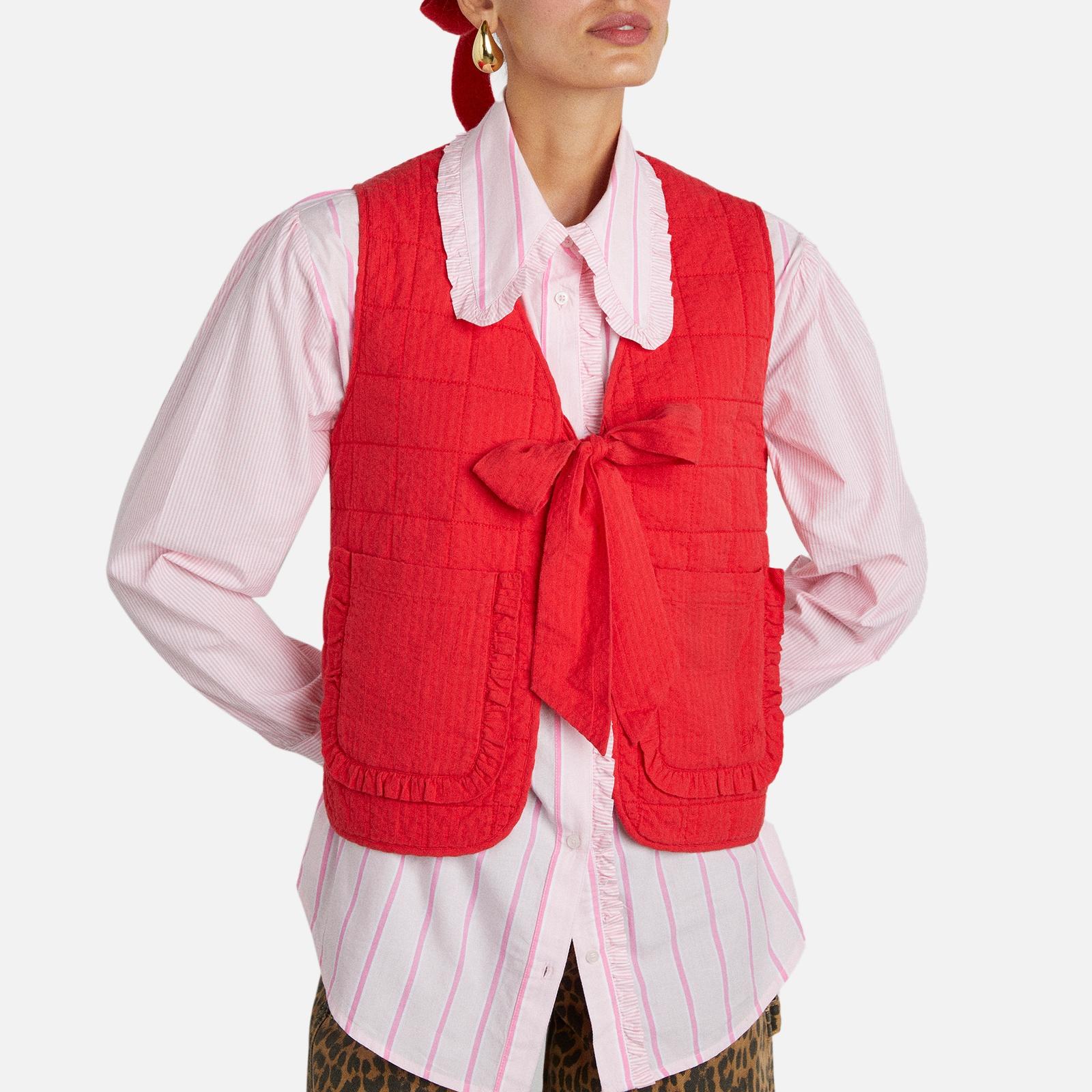 Damson Madder Arte Organic Brushed Cotton Gilet in Red | Lyst