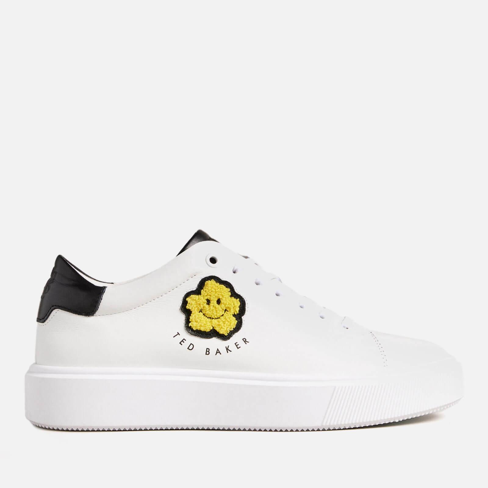 correct effectief levend Ted Baker Maymay Magnolia Flower Flatform Leather Trainers in White | Lyst