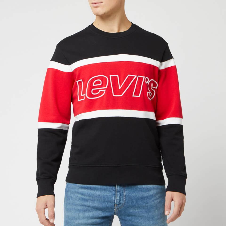 Levi's Cotton Levis Logo Colour Block Crew Sweatshirt in Black/Red ...