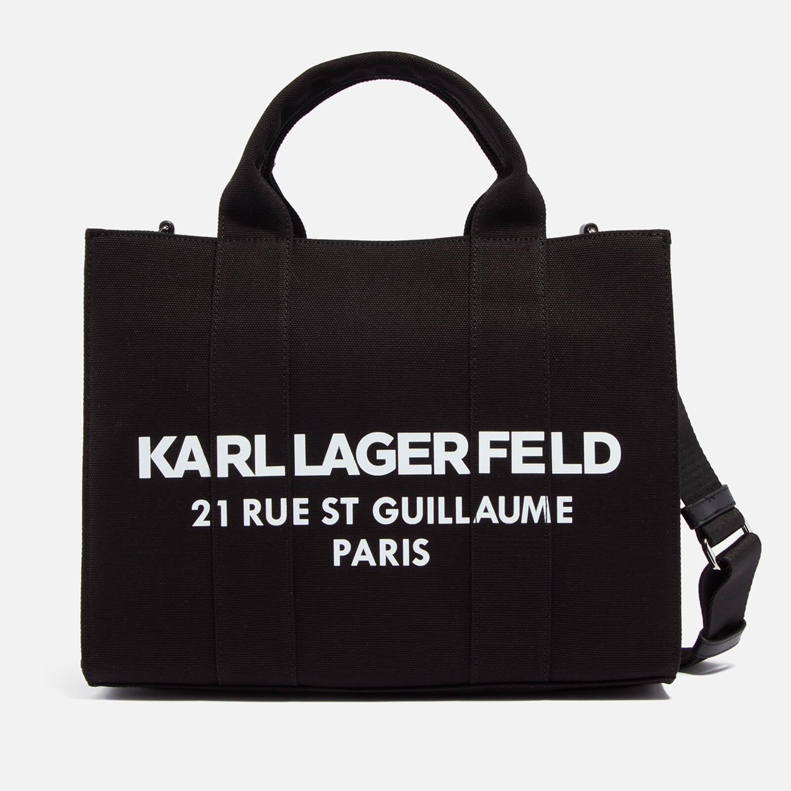 Karl Lagerfeld Essential Canvas Tote Bag in Black | Lyst