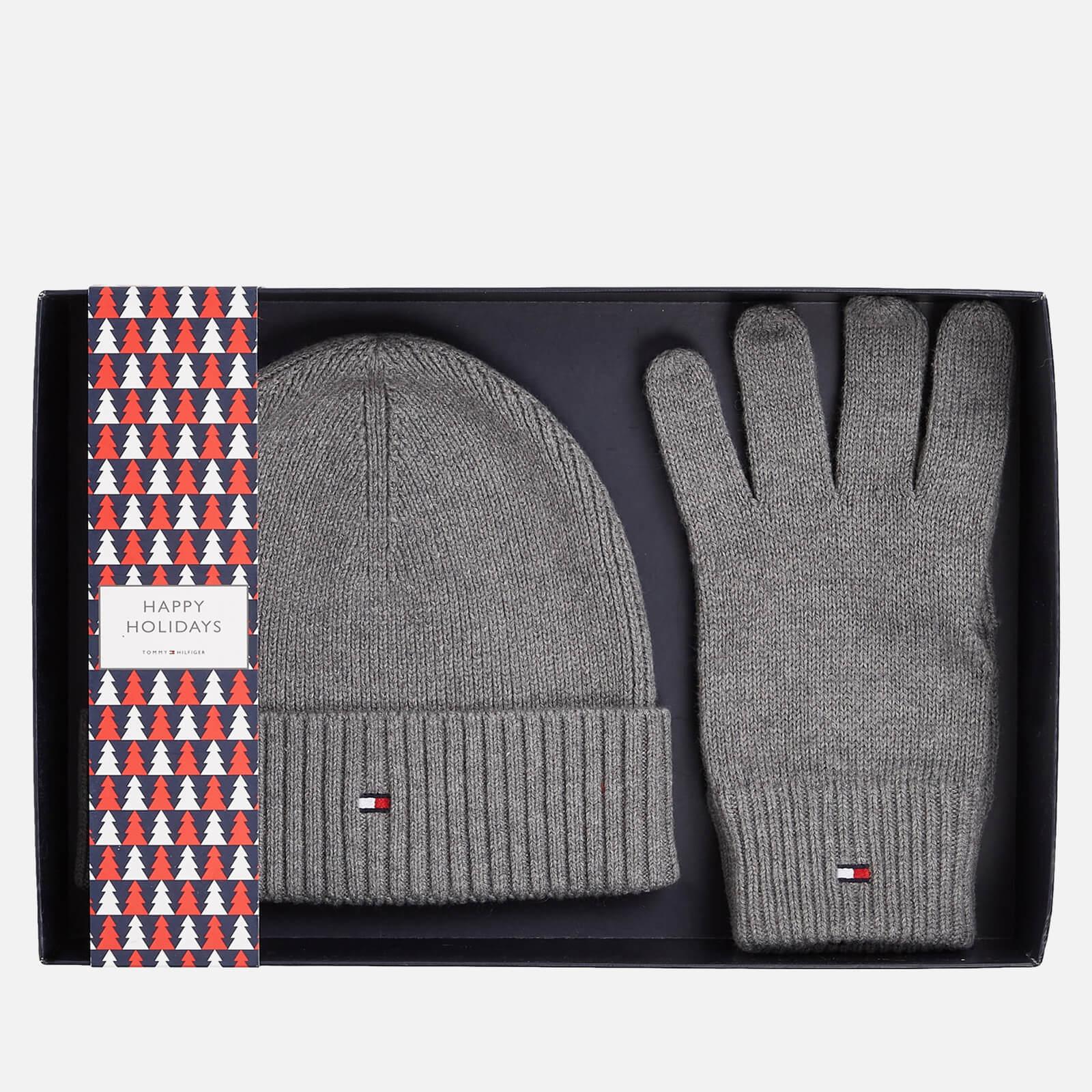 Tommy Hilfiger Essential Cotton-blend Beanie & Gloves Set in Gray for Men |  Lyst
