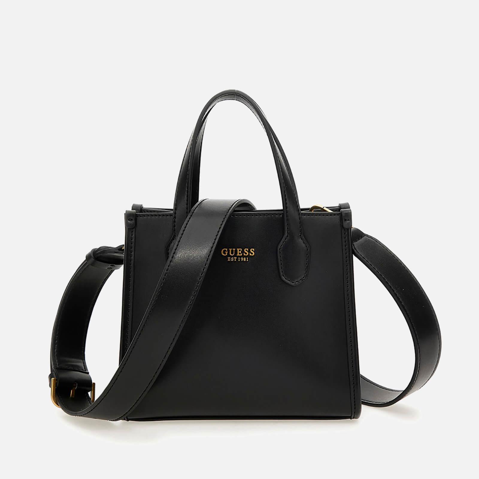 Guess Silvana Faux Leather Mini Tote Bag in Black | Lyst