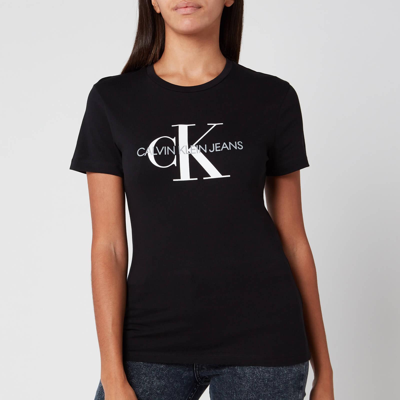 Calvin Klein Petite Foil Monogram Logo T-shirt in Black | Lyst