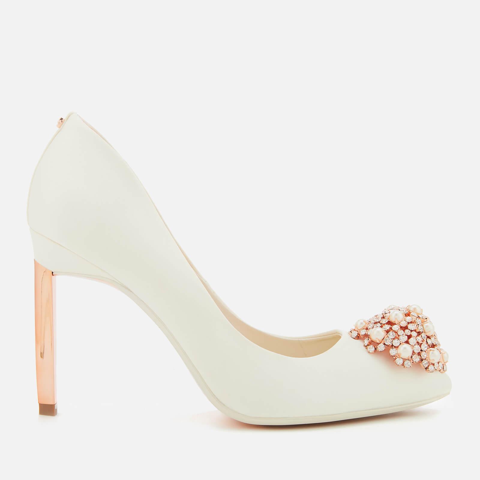 Ted Baker Ivory Stain Embellished Heeled Court Shoes in White | Lyst UK