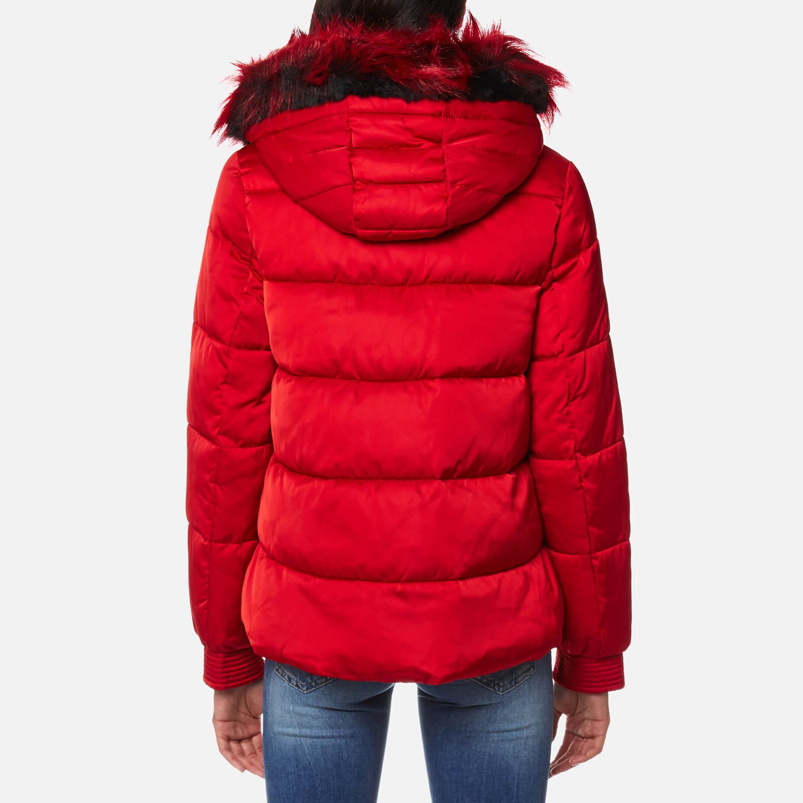 guess red winter jacket