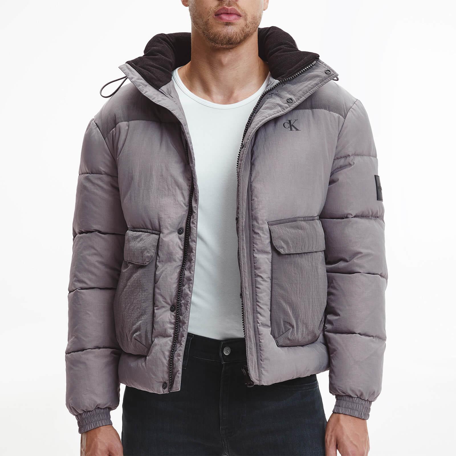 Calvin Klein Ripstop Non Down Hooded Puffer Jacket in Grey for Men | Lyst  Canada