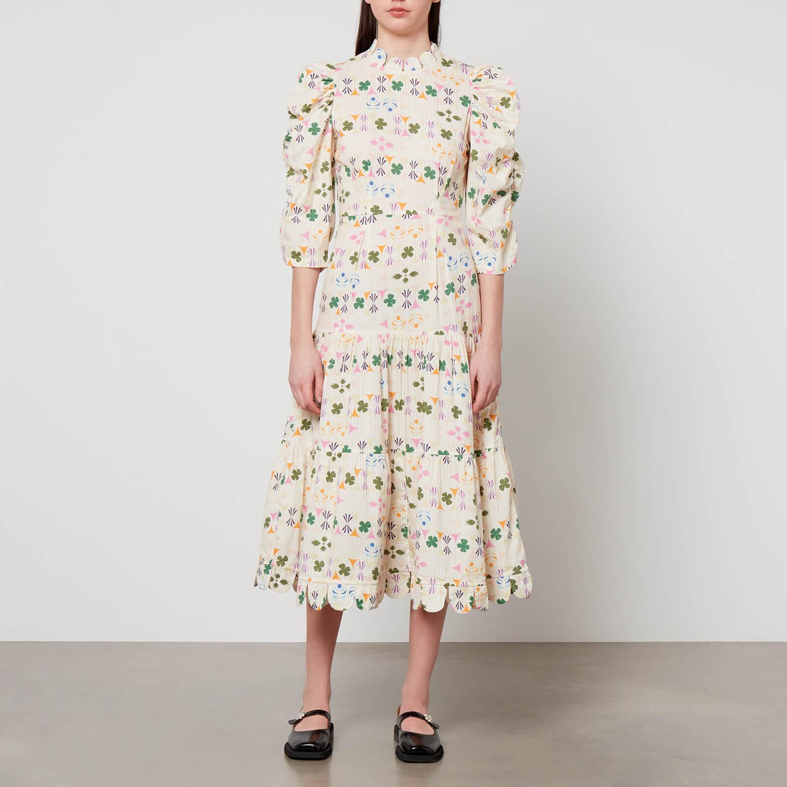 Stella Nova Jennie Printed Cotton Midi Dress in Natural | Lyst
