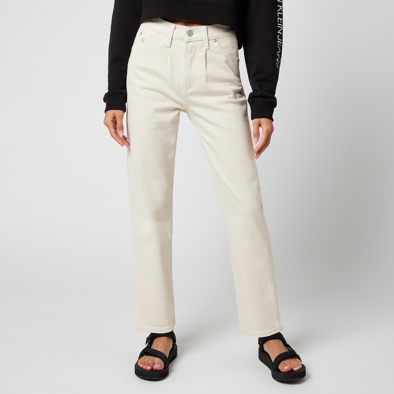 Calvin Klein High Rise Straight Ankle Jeans in Natural | Lyst