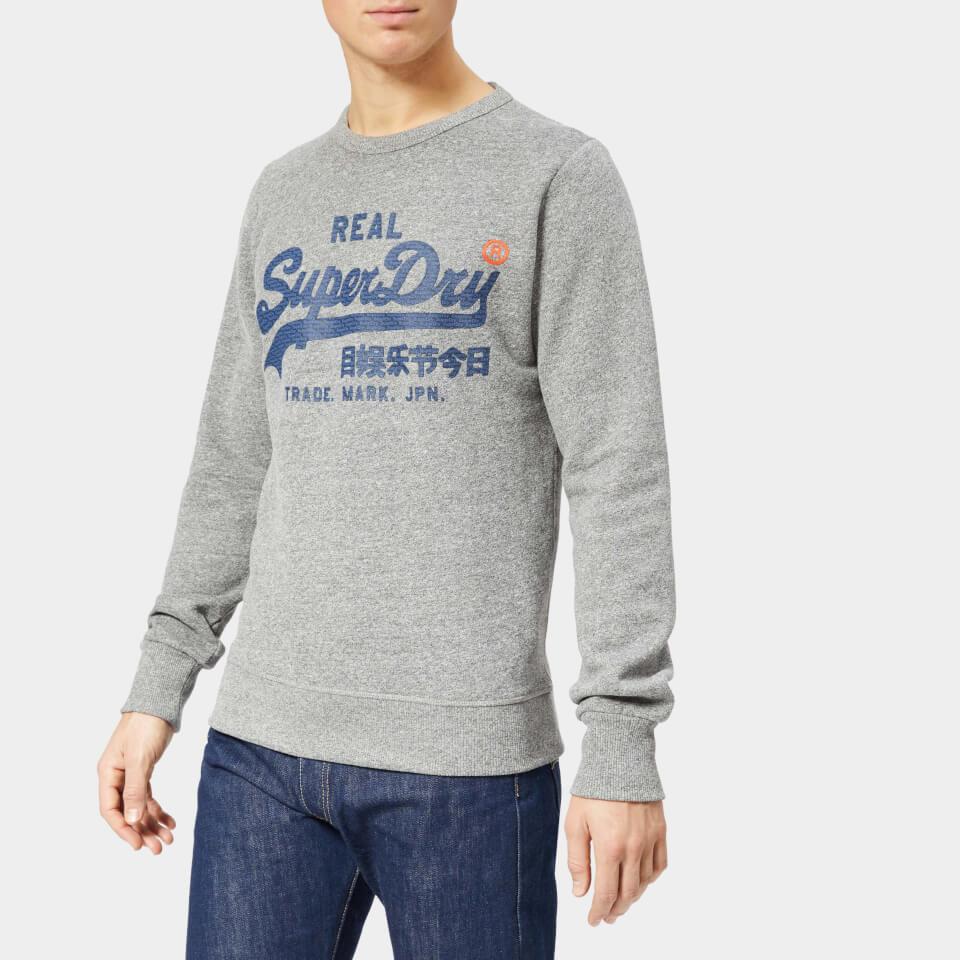 superdry vintage logo panel crew