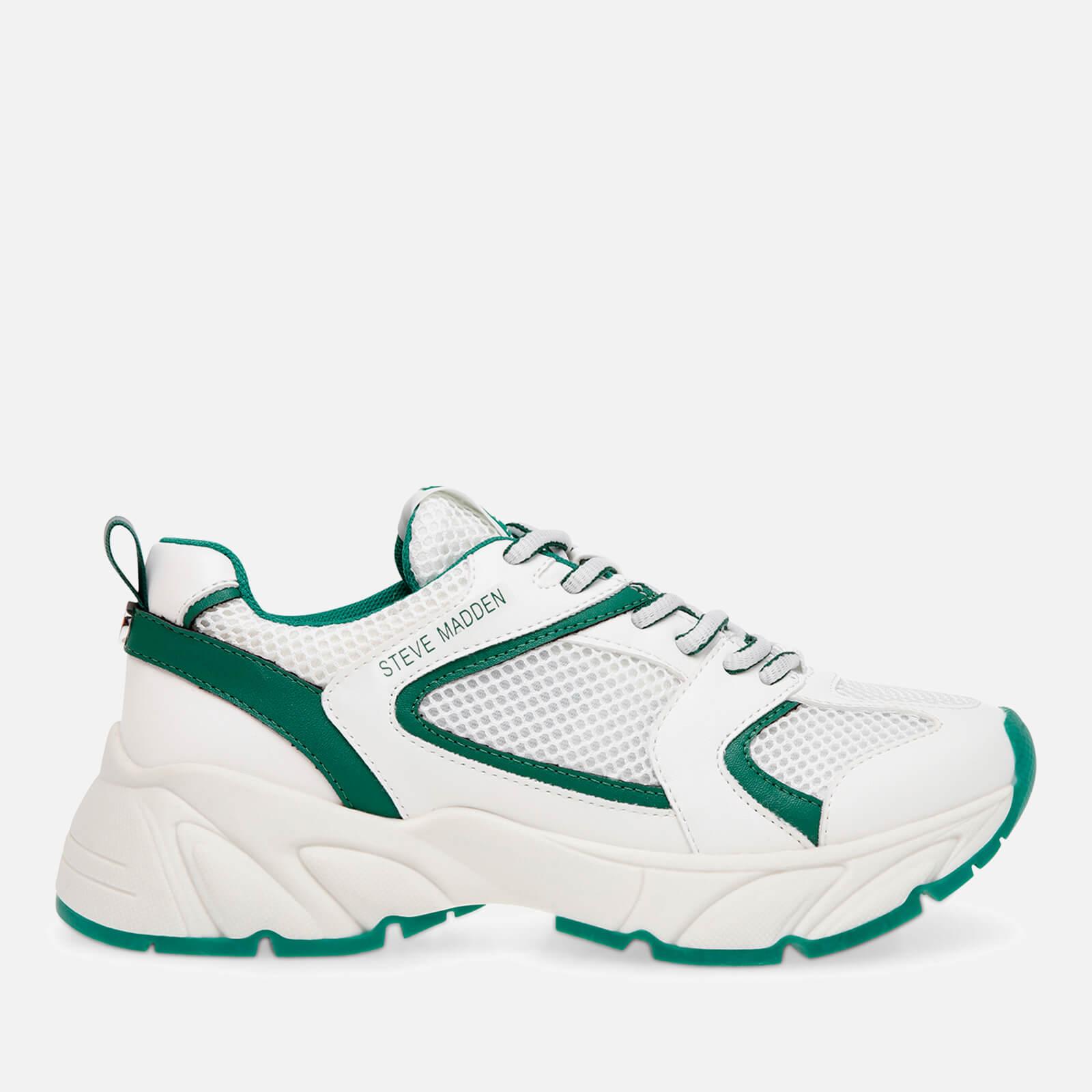 Steve Madden Standout Faux Leather And Mesh Trainers in Green | Lyst