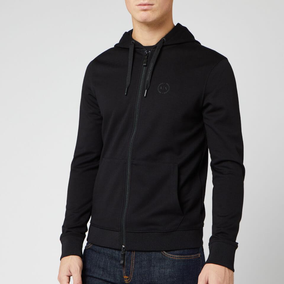 Armani Exchange Small Logo Zip Hoody in Black for Men - Lyst