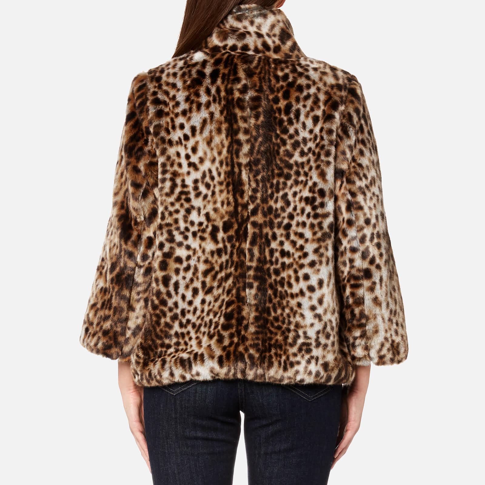MICHAEL Michael Kors Women's Leopard Print Faux Fur Coat in Natural | Lyst