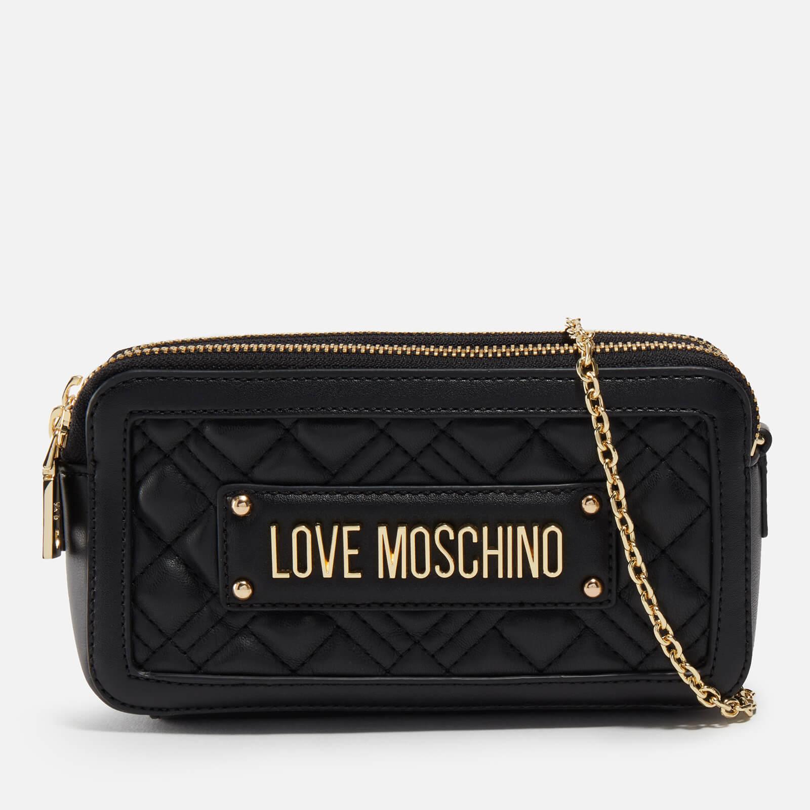 Love Moschino Portafoglio Quilted Faux Leather Wallet in Black | Lyst