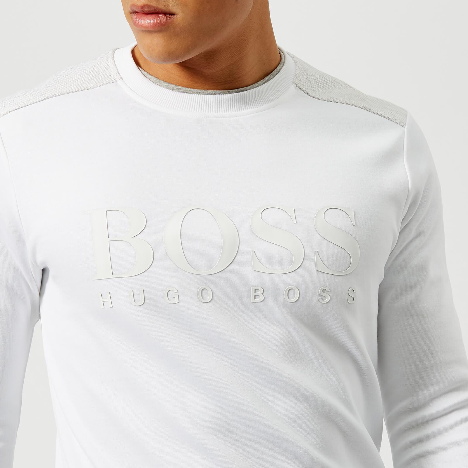 BOSS Green Cotton Salbo Logo Sweatshirt in White for Men Lyst