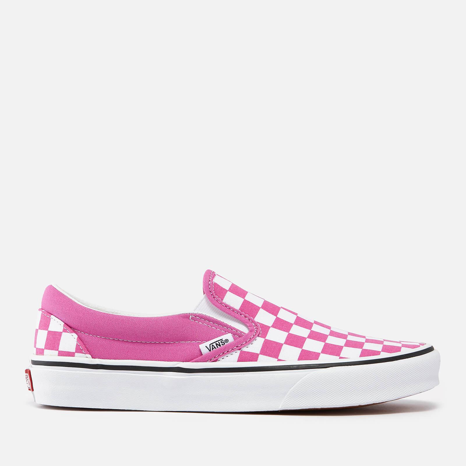Vans Canvas Checkerboard Classic Slip-on Trainers in Pink | Lyst