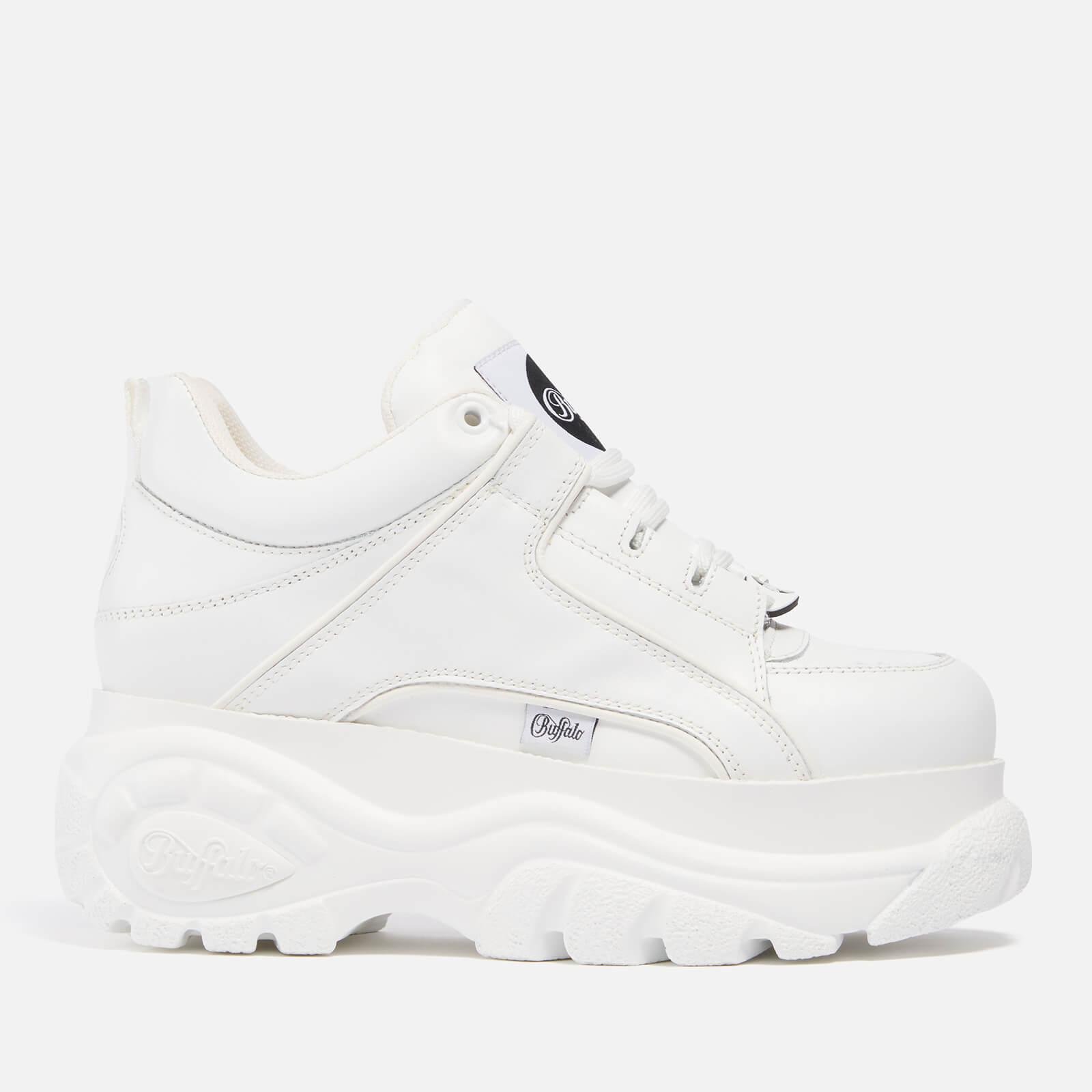 Buffalo Classic Leather Platform Trainers in White | Lyst