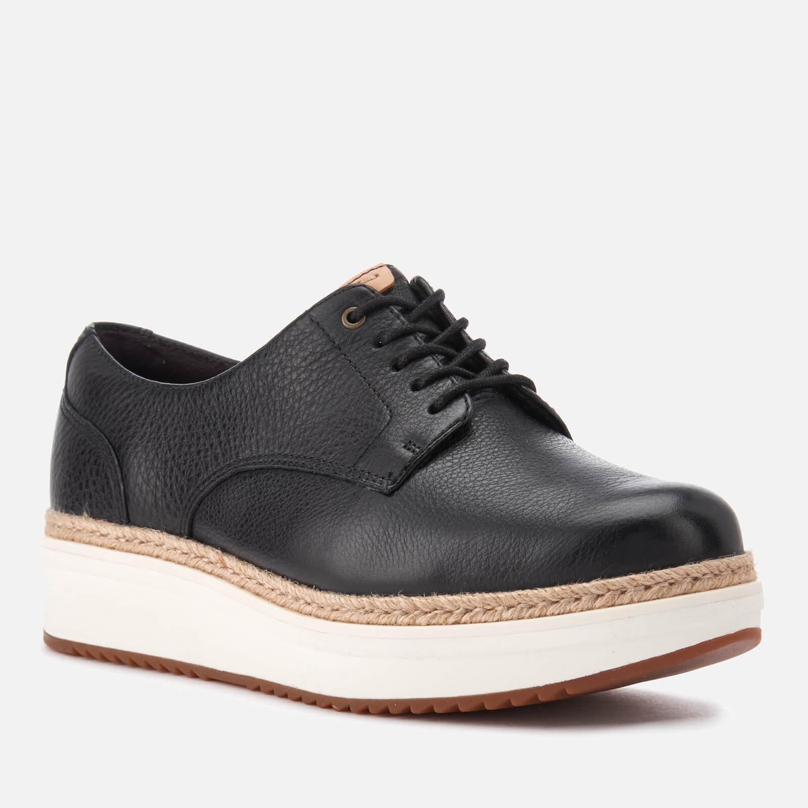 Clarks Teadale Rhea Leather Flatform Oxford Shoes in Black Clarks Teadale Rhea Leather Flatform Oxford Shoes in Black
