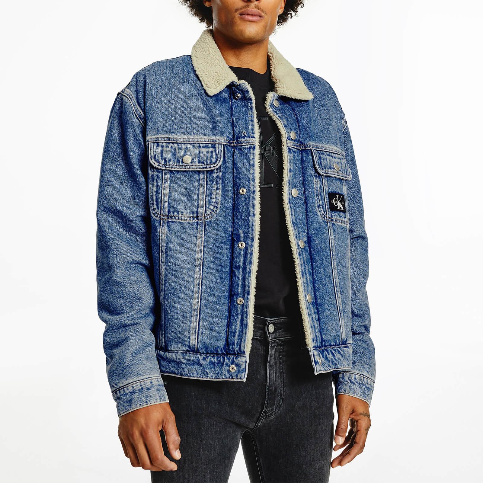 Calvin Klein Regular Sherpa Denim Jacket in Blue for Men | Lyst