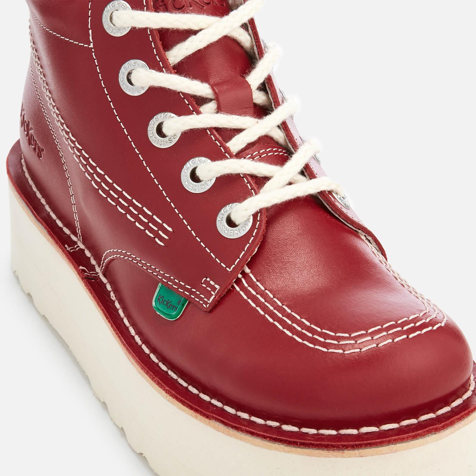 Kickers Hi Stack Red Leather Boots Lyst