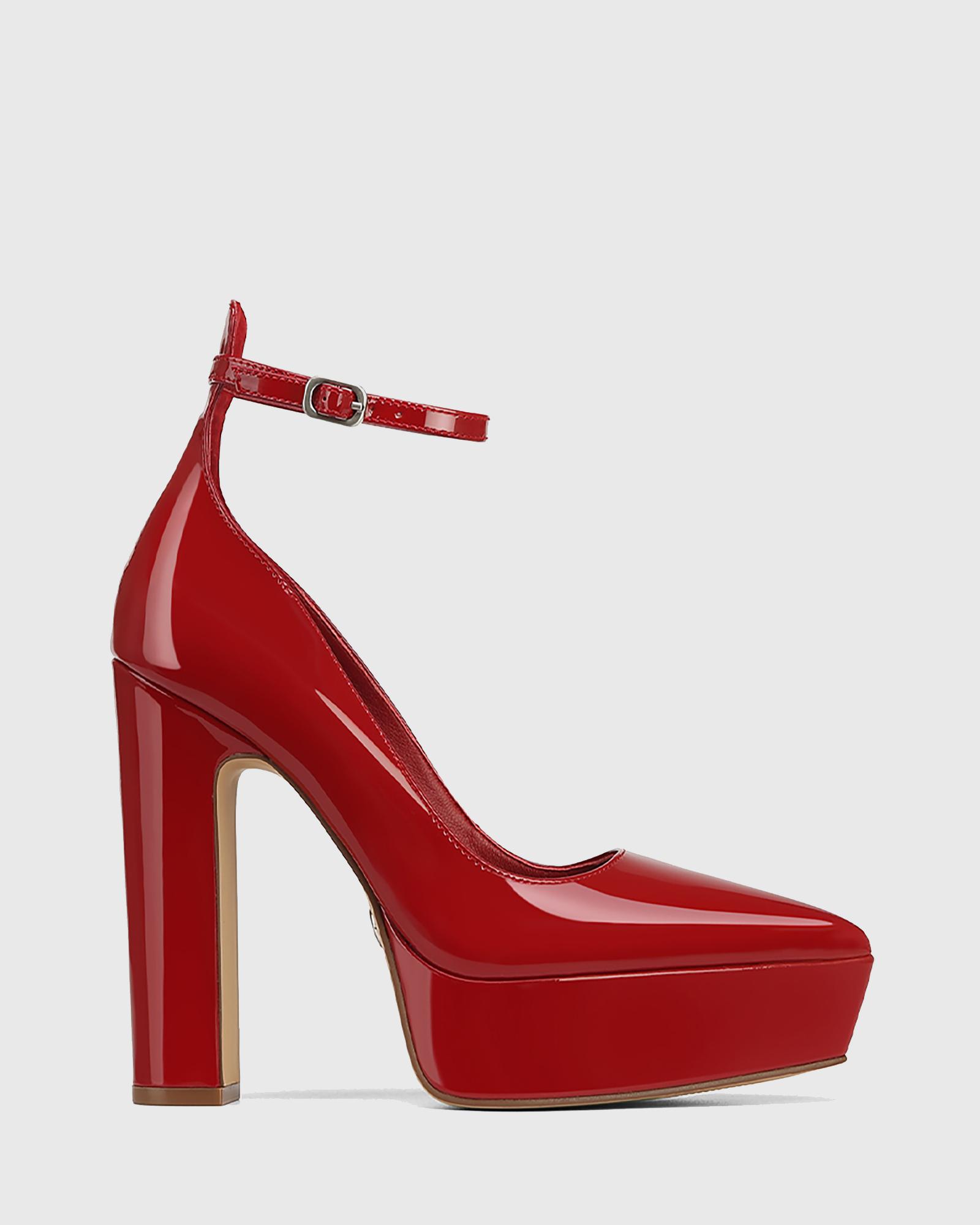 Wittner Zaidia Patent Leather Platform Heel Pumps in Red | Lyst Australia