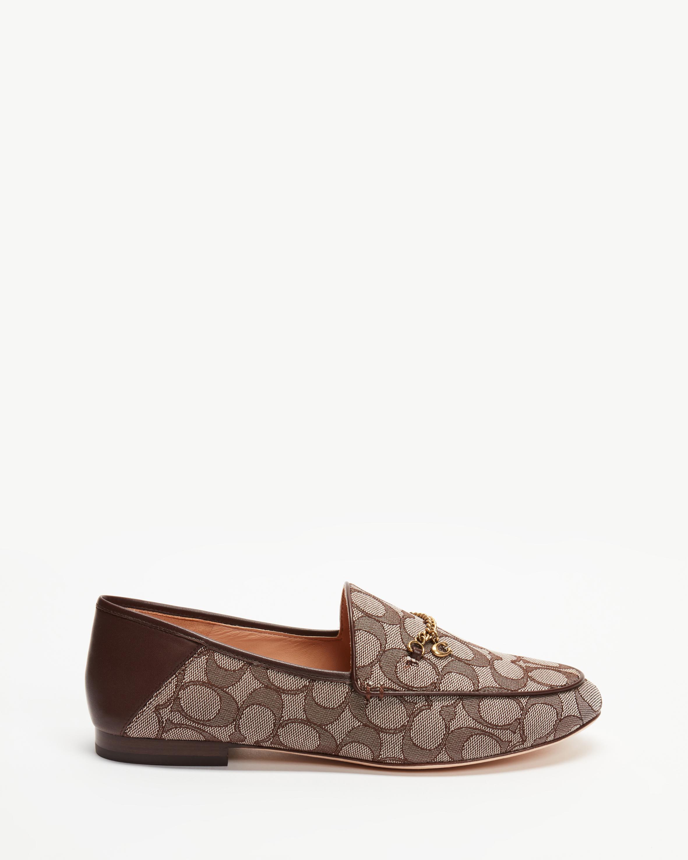 COACH Hanna Signature Jacquard Loafers in Brown | Lyst Australia