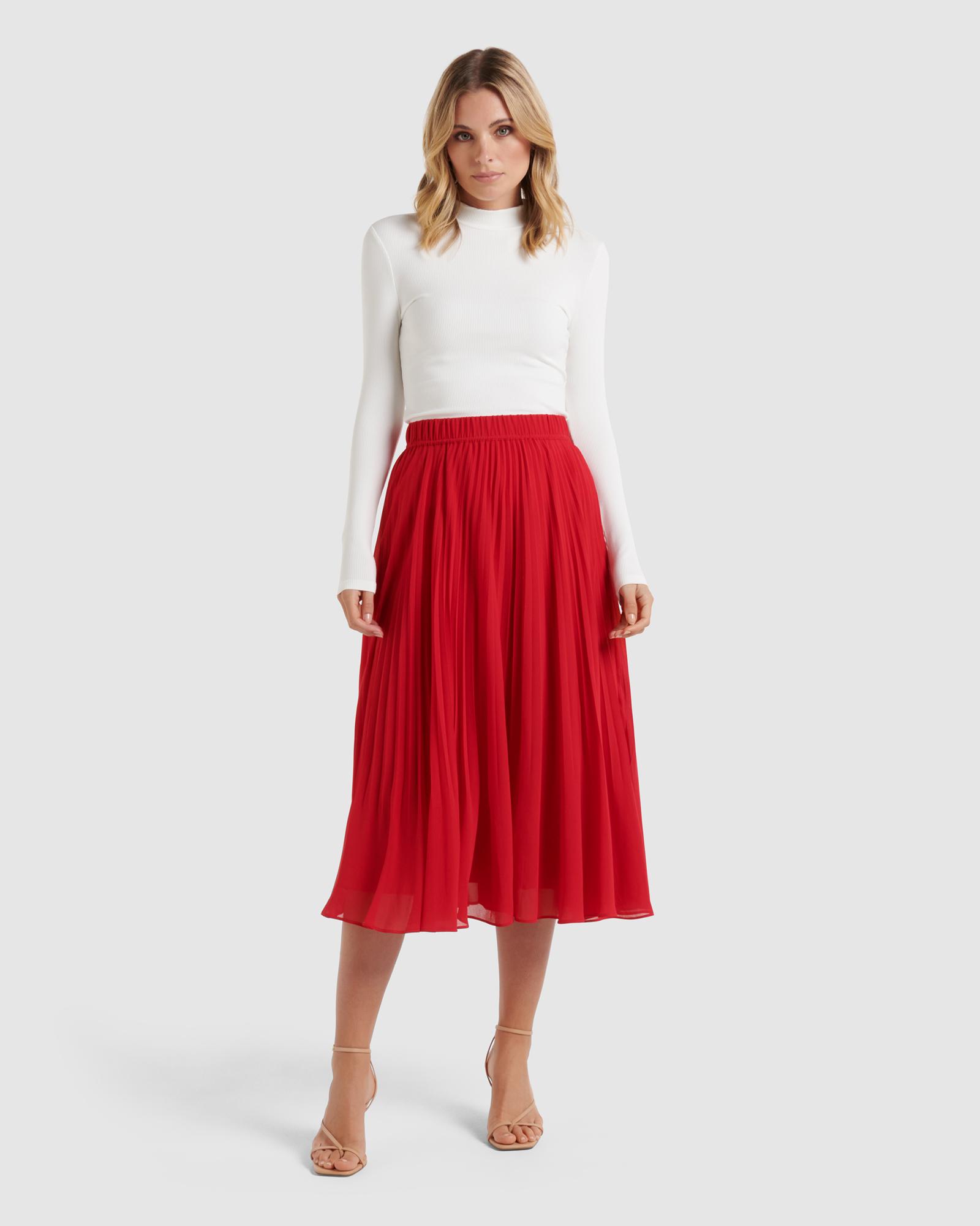 A new day red pleated skirt hotsell