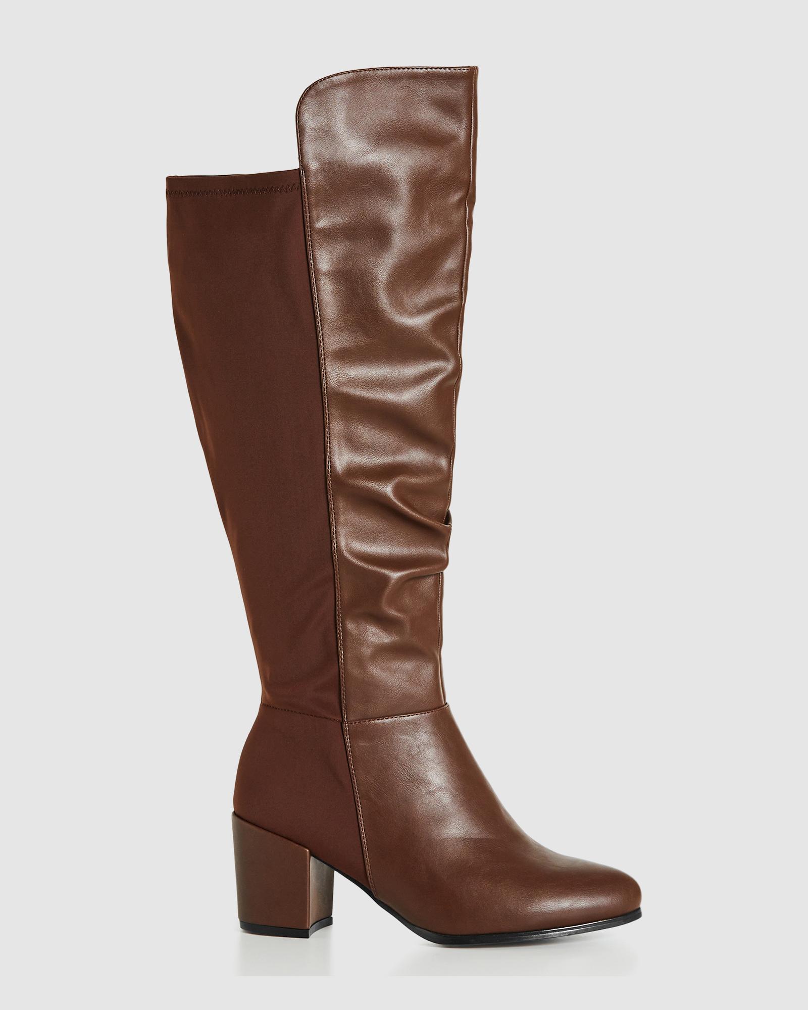 Evans Wide Fit Effie Tall Boot in Brown Lyst Australia