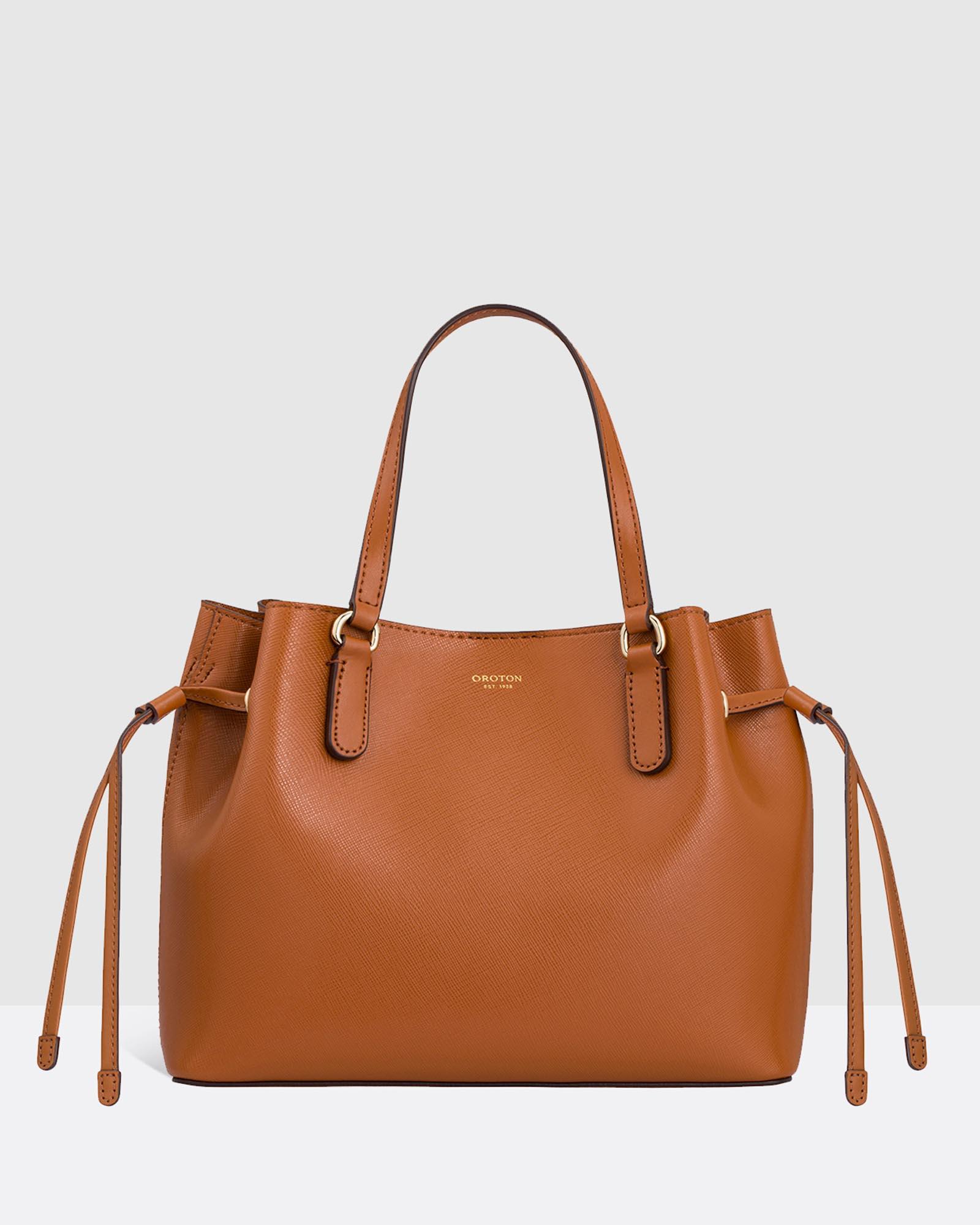 Oroton Harriet Mini Tote in Brown Lyst Australia