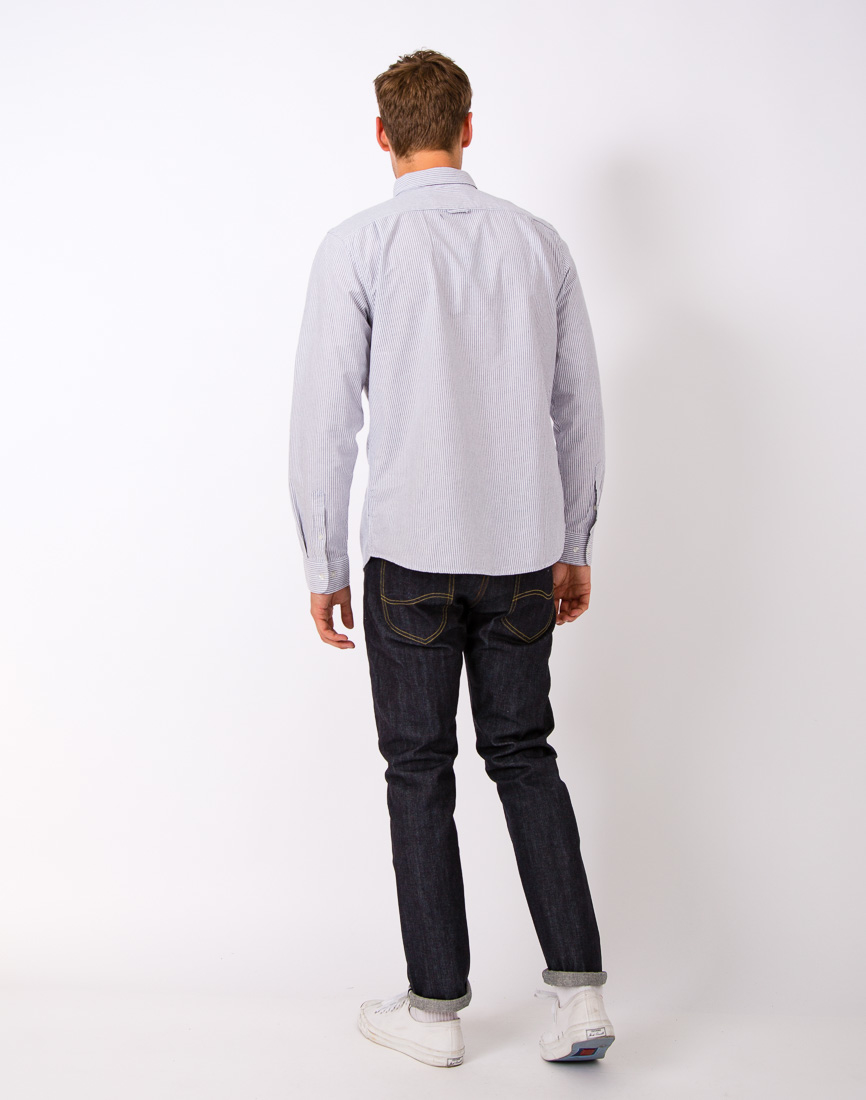 huf princeton oxford sleeve shirt blue in blue for huf princeton oxford sleeve shirt blue in blue for