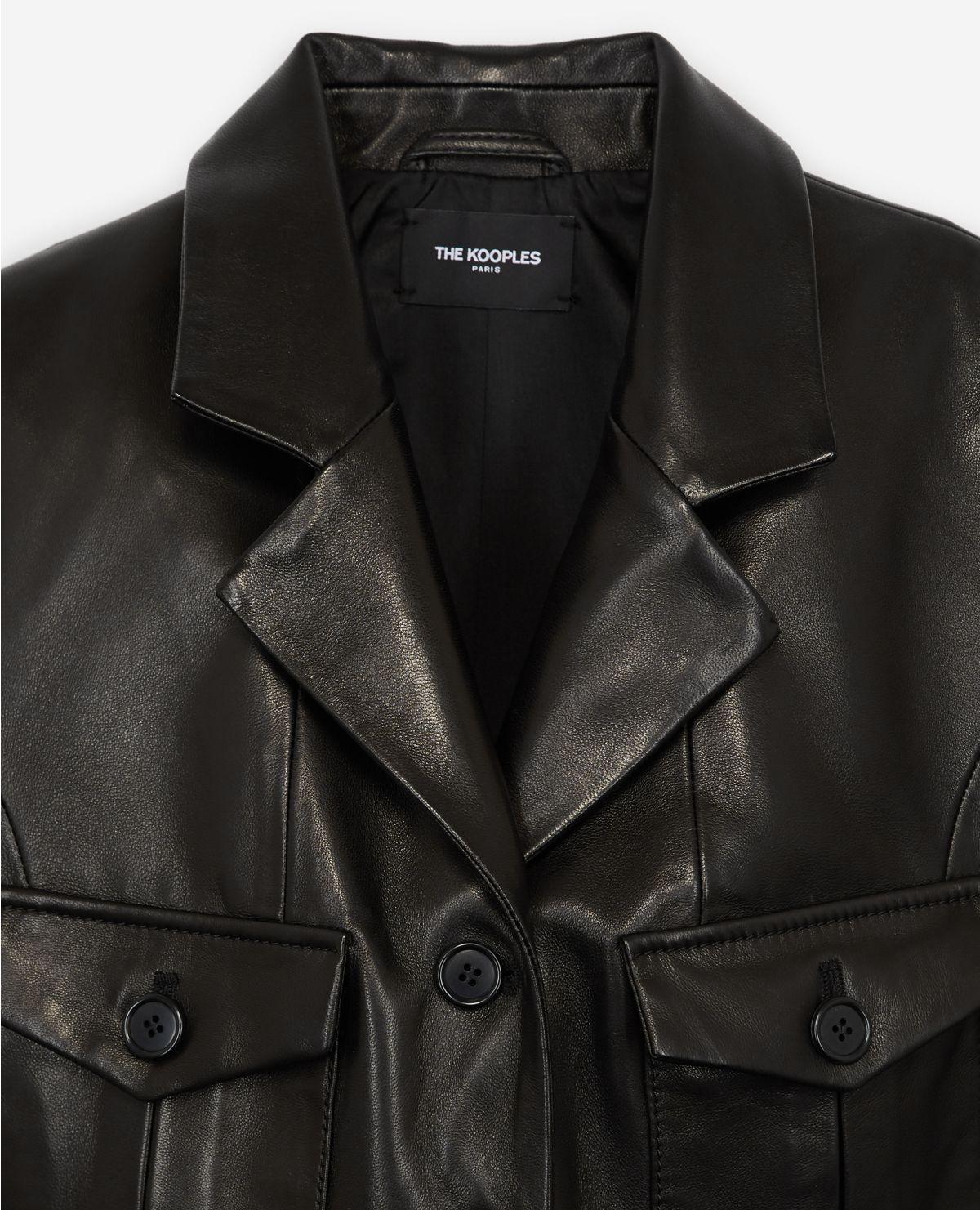 The Kooples Fitted Black Leather Jacket W/breast Pocket - Lyst