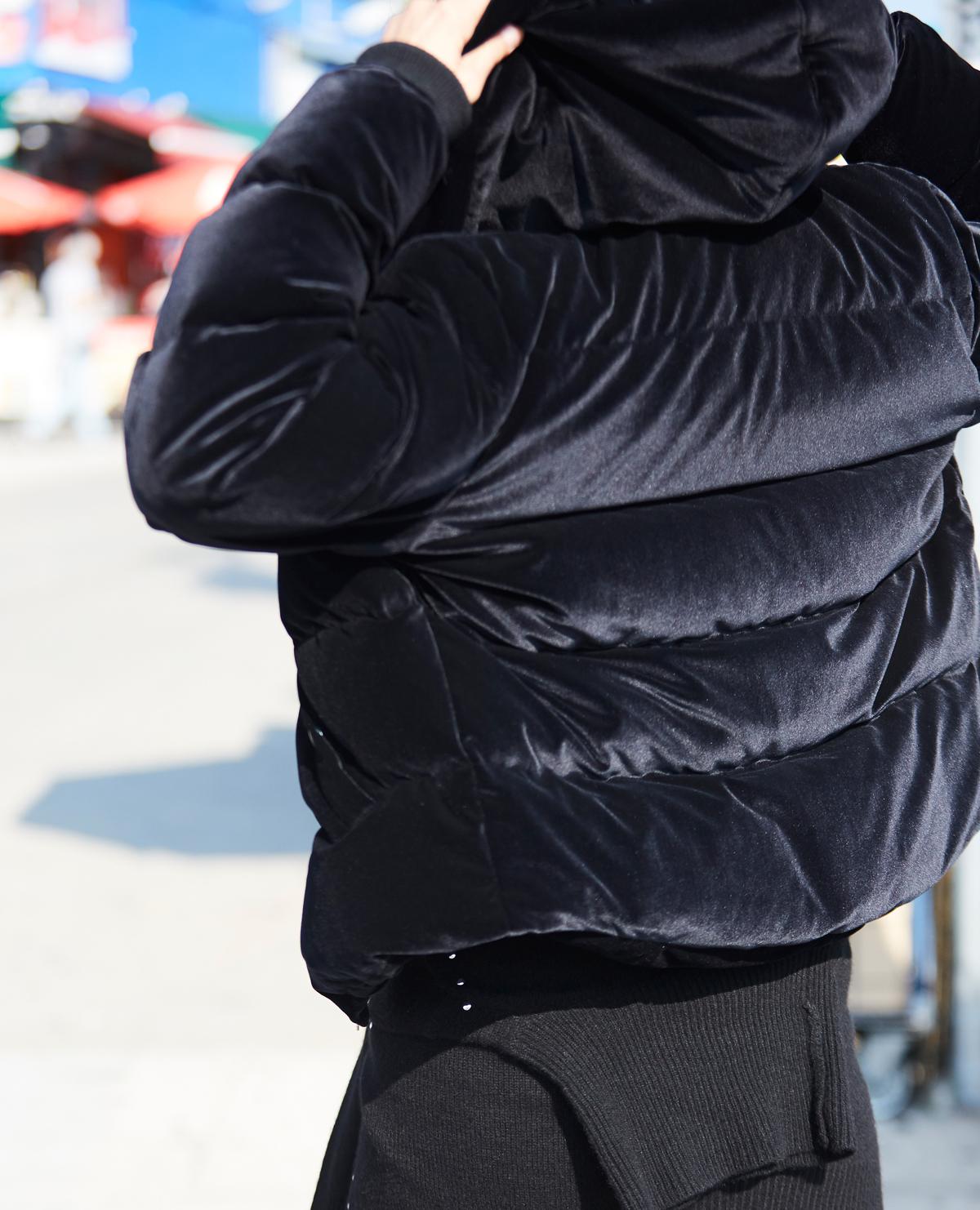 black velvet down jacket