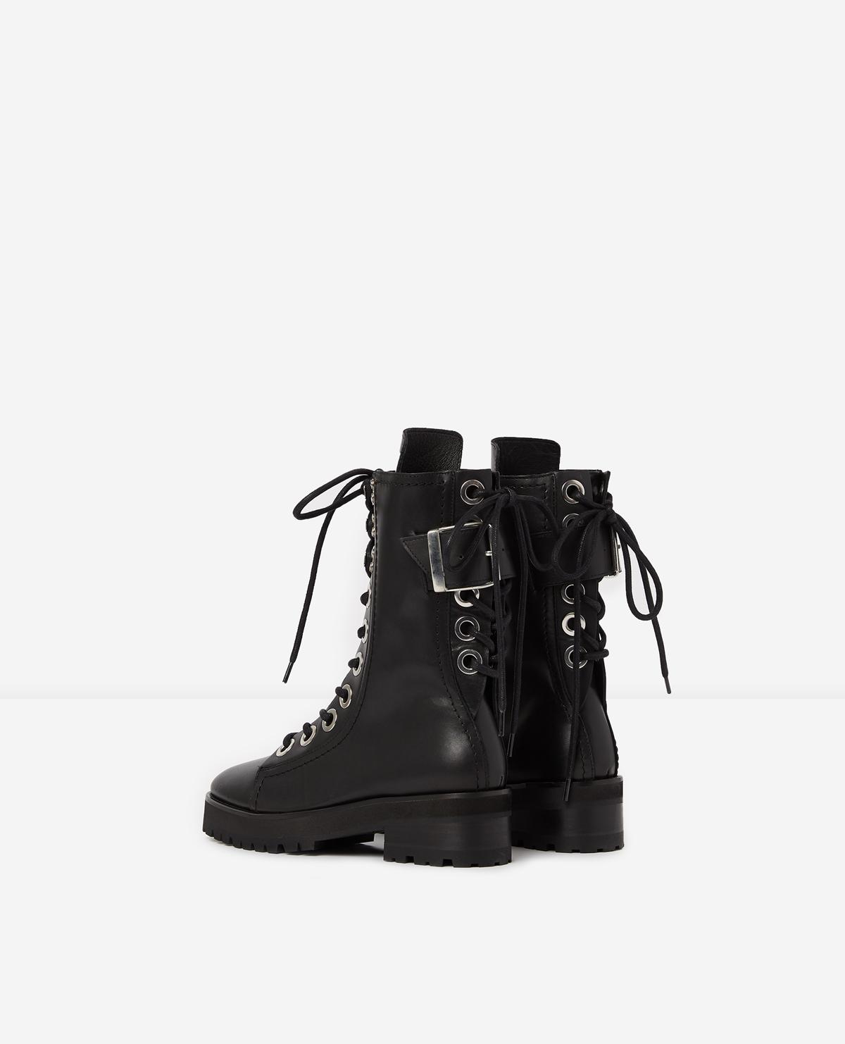 black silver buckle boots