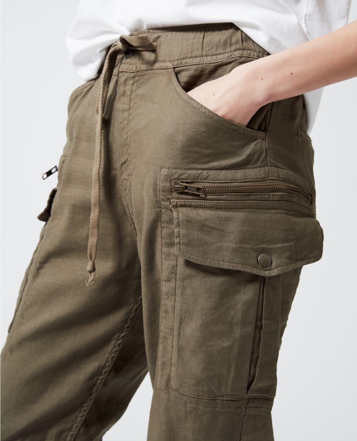 The Kooples Khaki Military Trousers W/stretch Waist in Green - Lyst