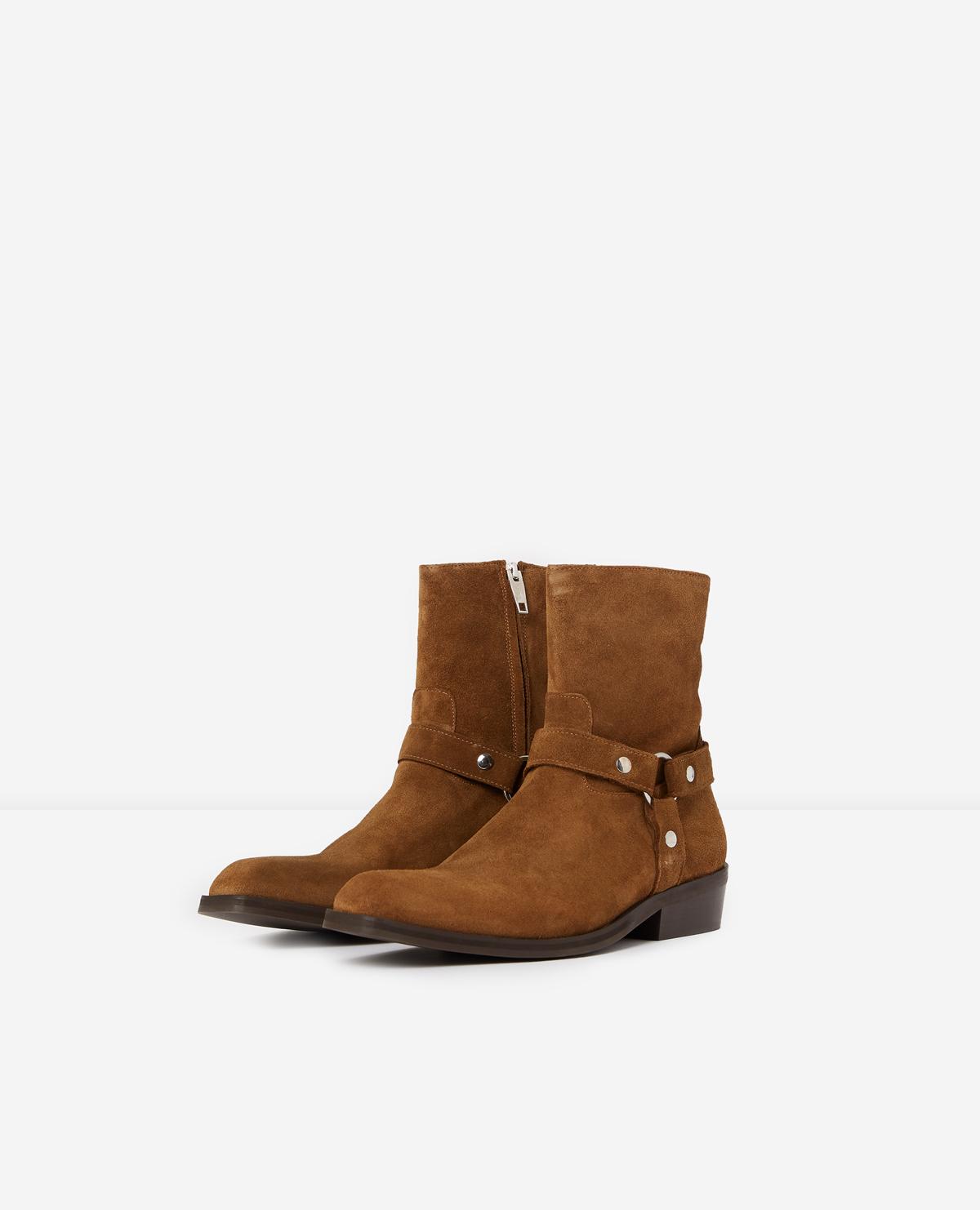 Botas bajas camel de ante con hebillas western y punta de pico The Kooples  de Ante de color Marrón para hombre | Lyst