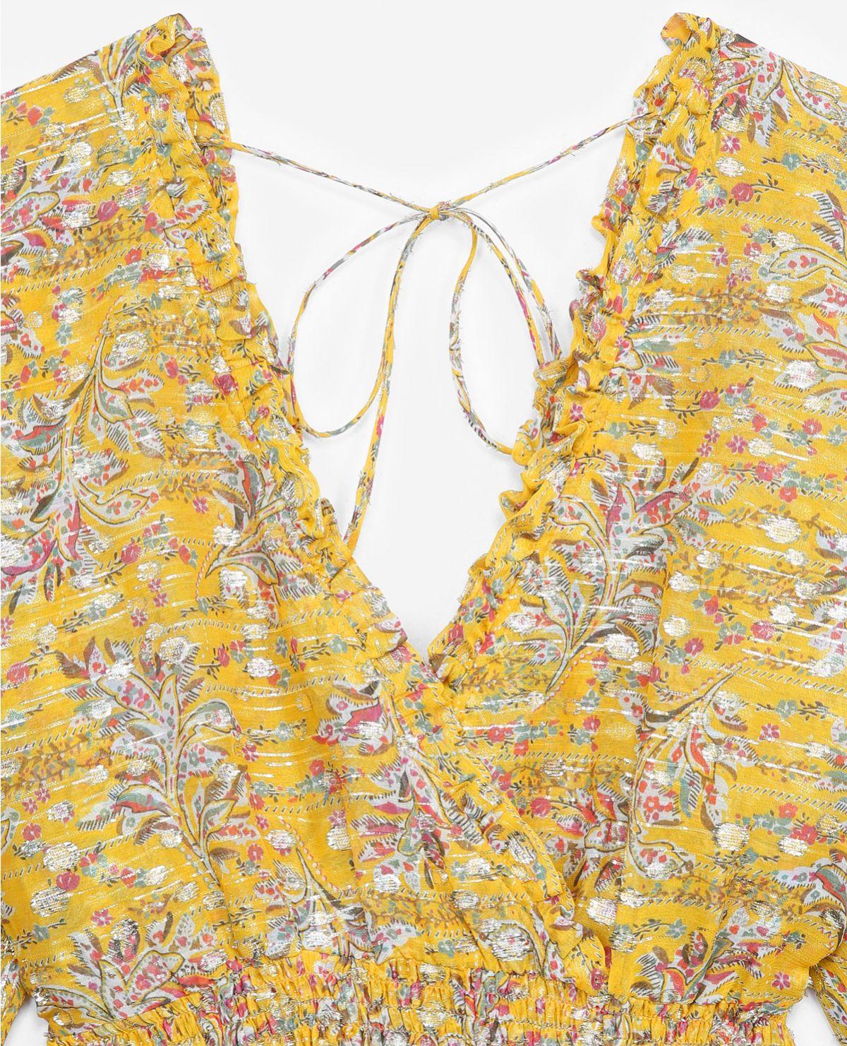 the kooples gold leaf printed maxi