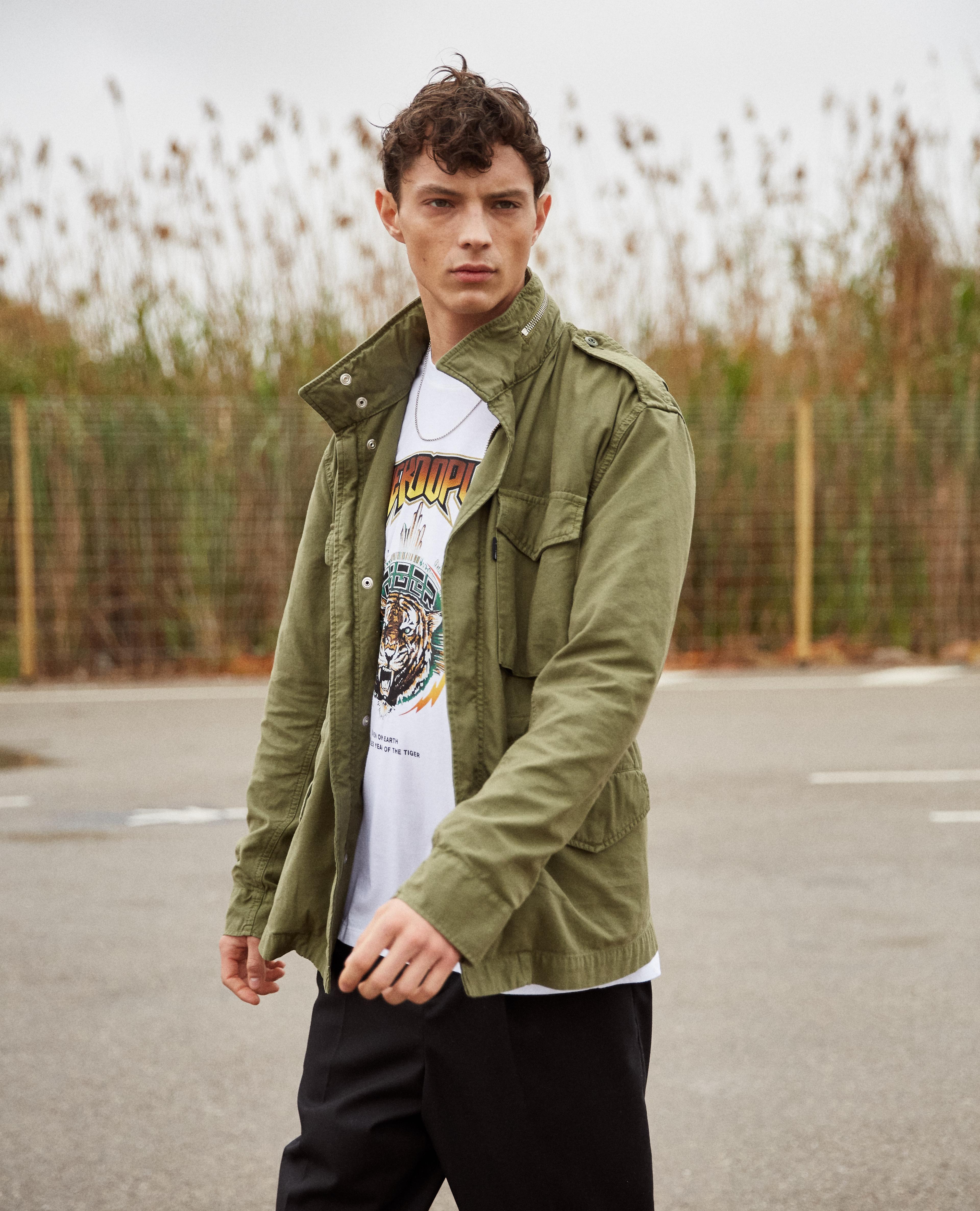 The Kooples Cotton Light Khaki Parka With Multiple Pockets And ...