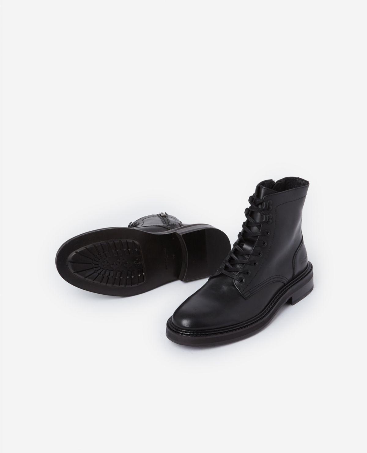 black leather ankle boots for men