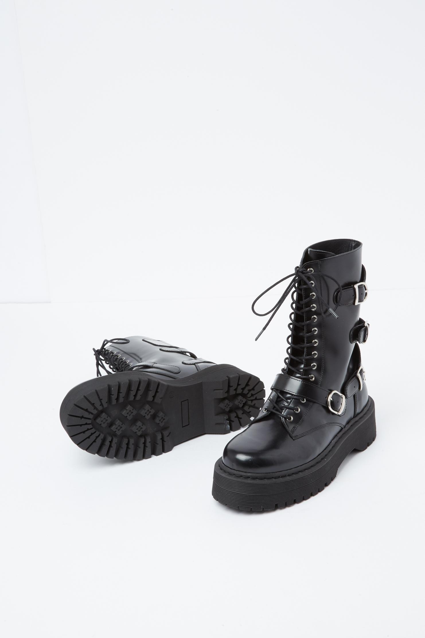 Botas negras charol con cordones y hebilla The Kooples de color Negro | Lyst
