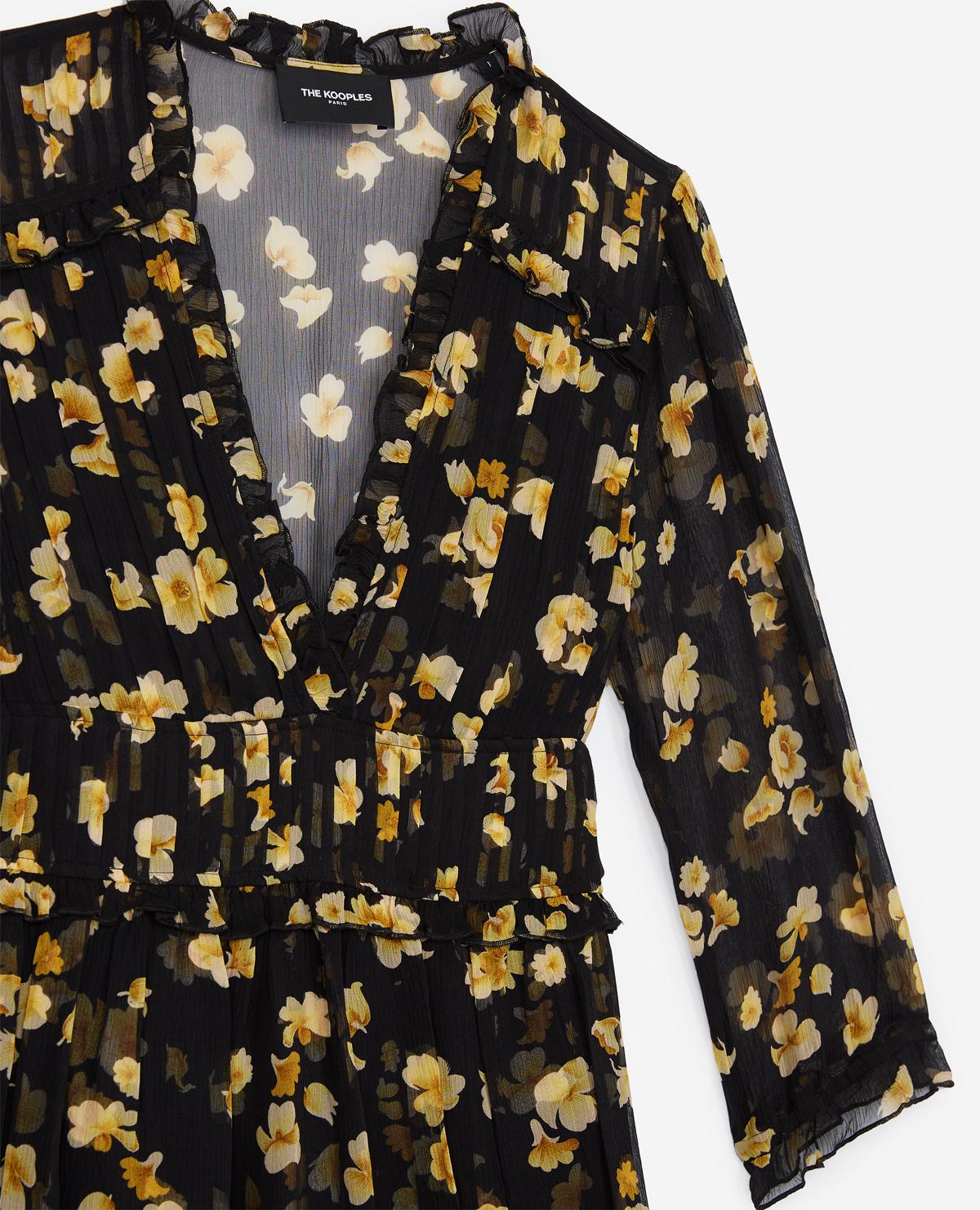 the kooples gold leaf printed maxi