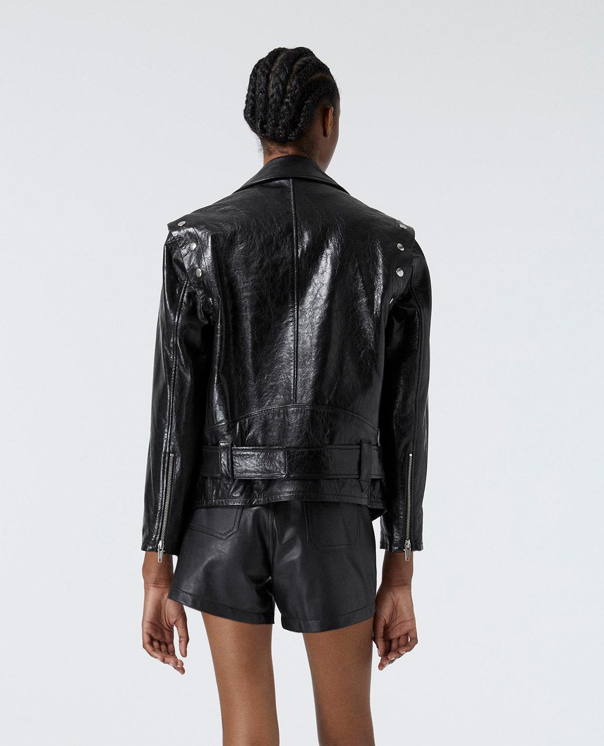 leather jacket with removable sleeves