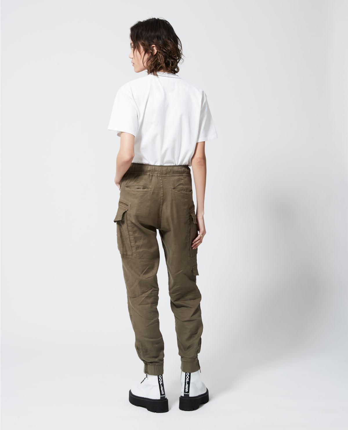 The Kooples Khaki Military Trousers W/stretch Waist in Green Lyst