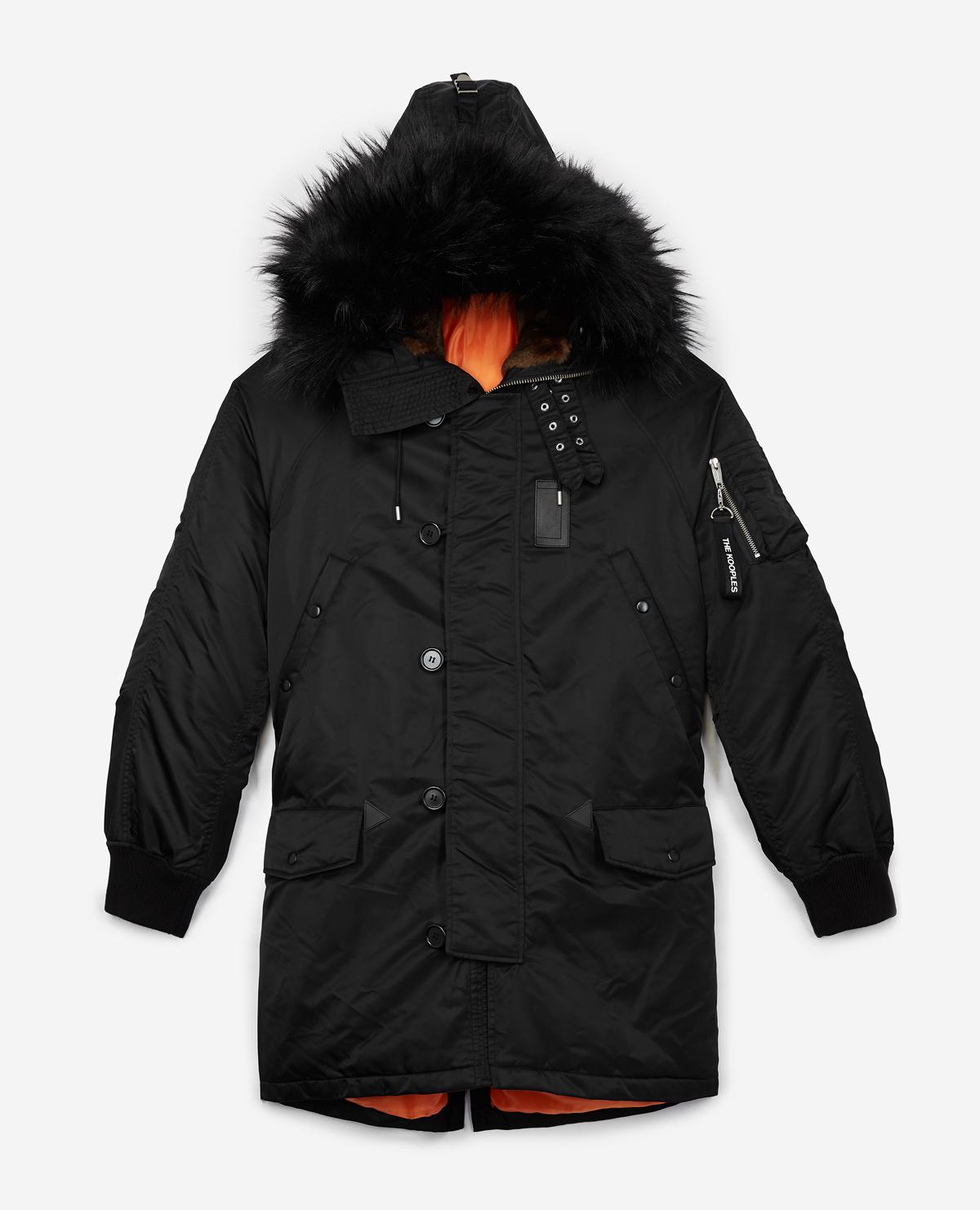 mens black parka with hood