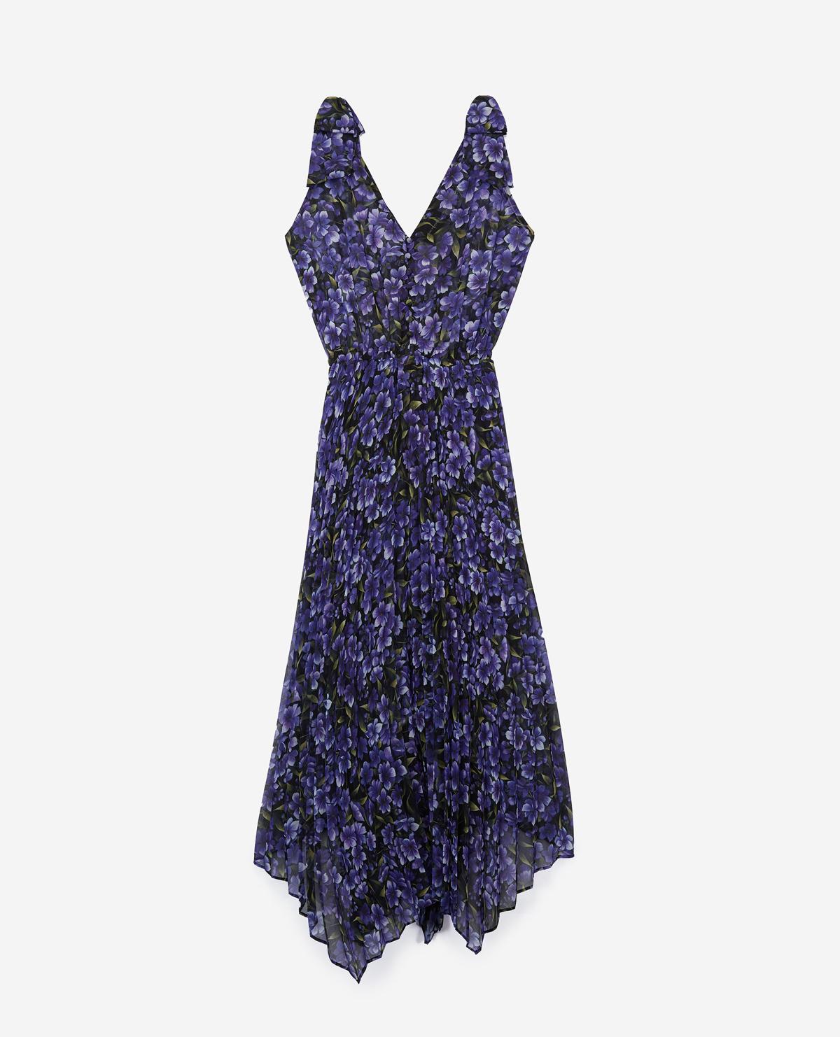 oasis hydrangea pleated dress