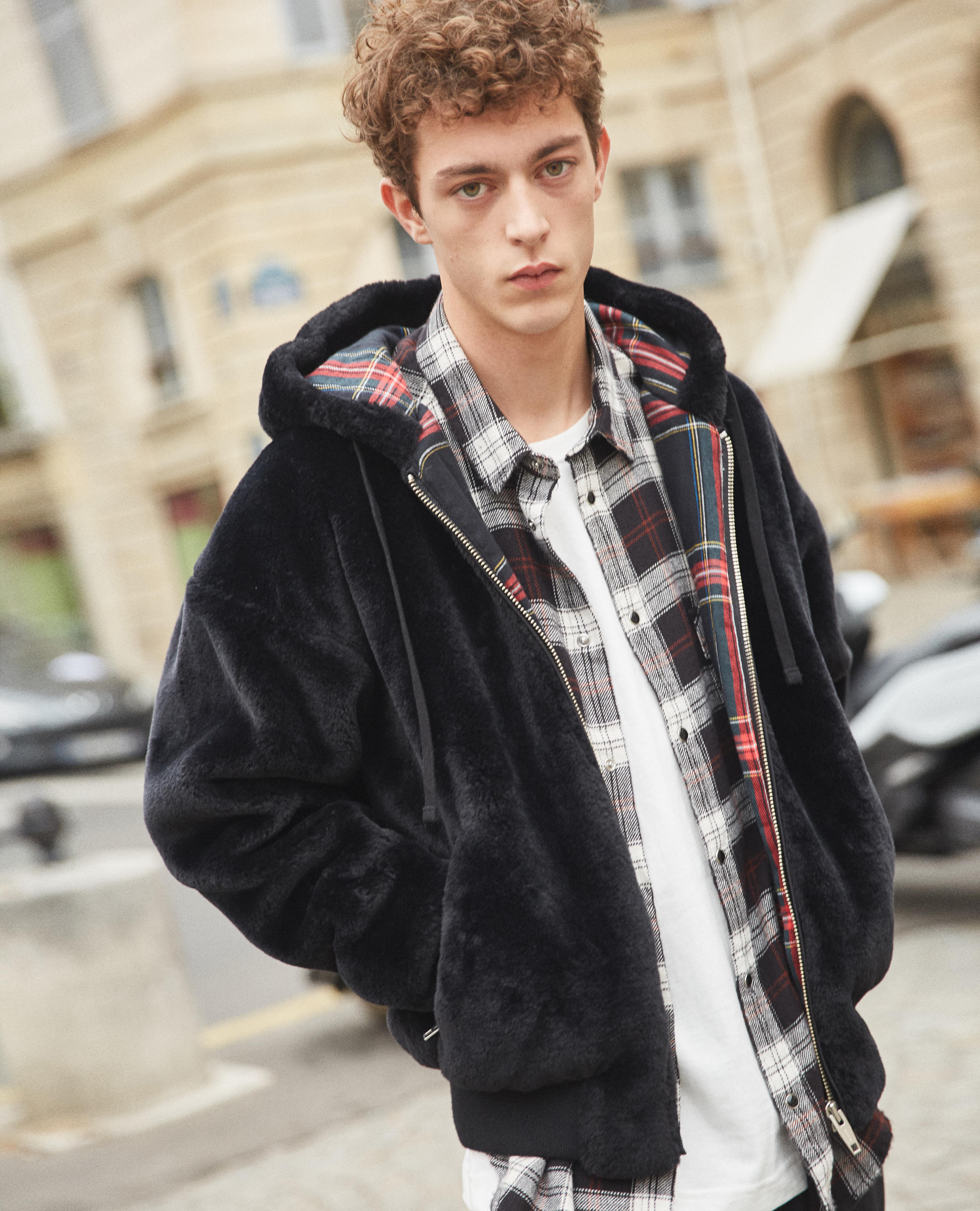 faux fur sweatshirt mens