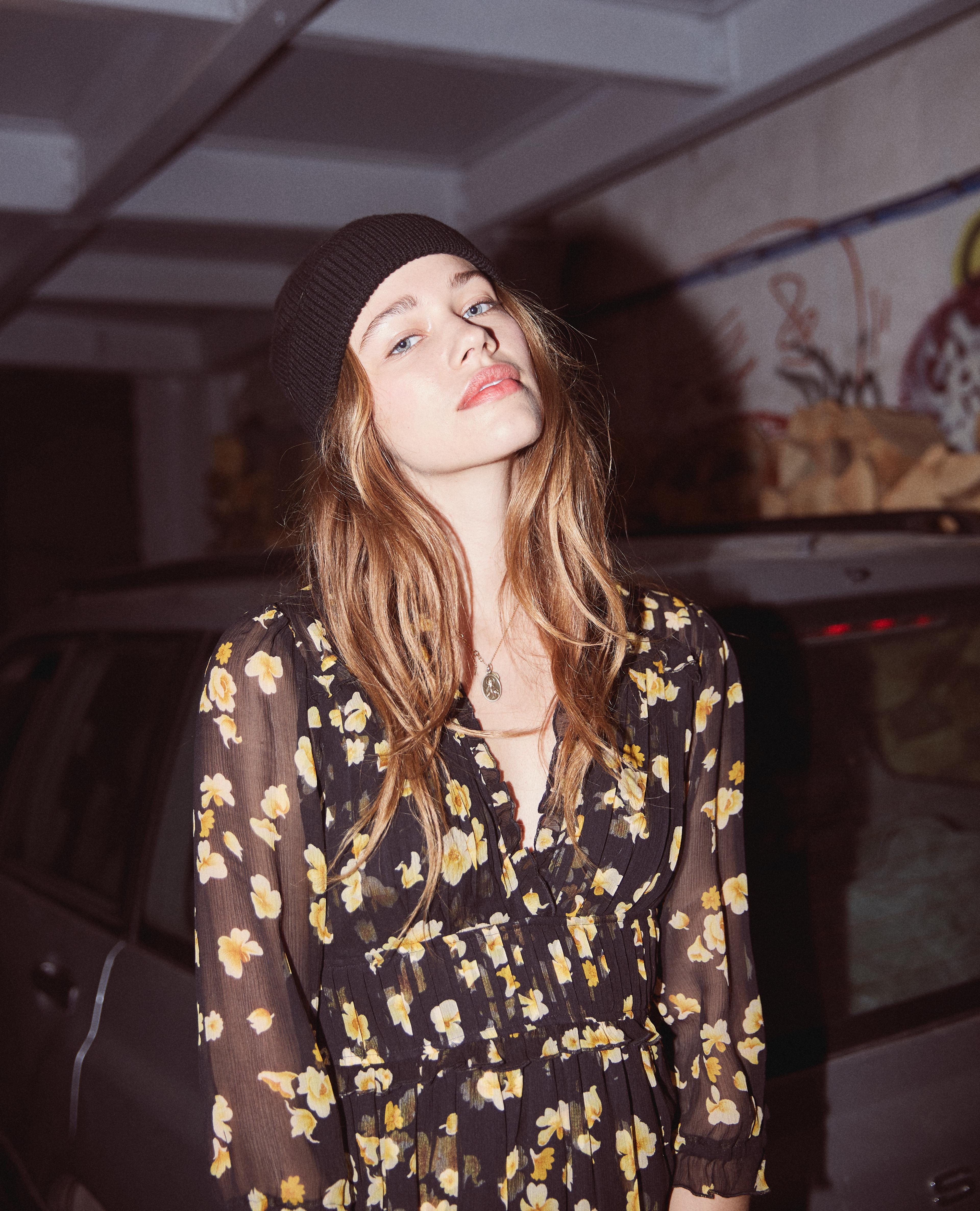 the kooples gold leaf printed maxi