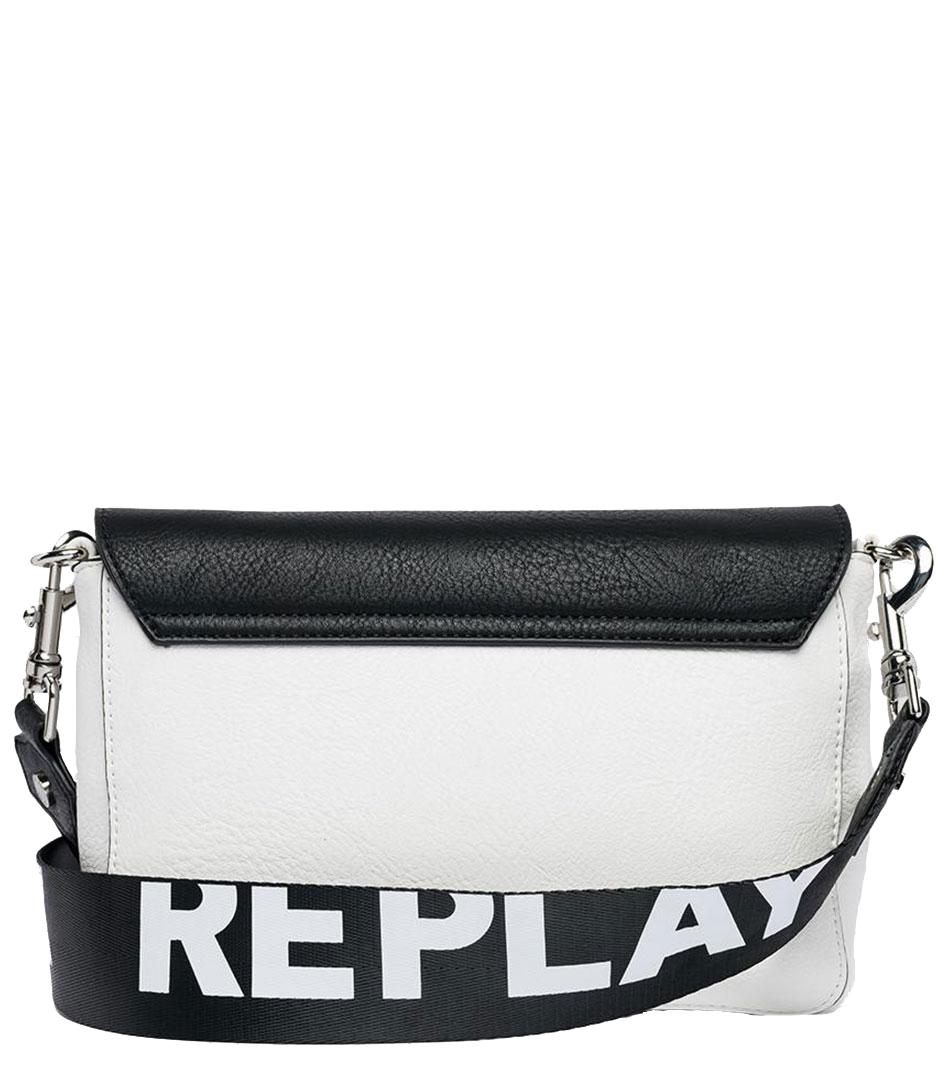 Replay Crossbody Bag With Double Zipper in White - Lyst