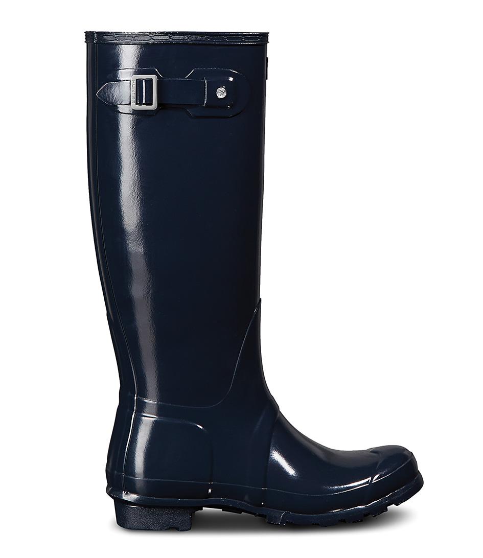 HUNTER Rubber Women's Original Tall Gloss Rain Boots in Navy (Blue) Lyst