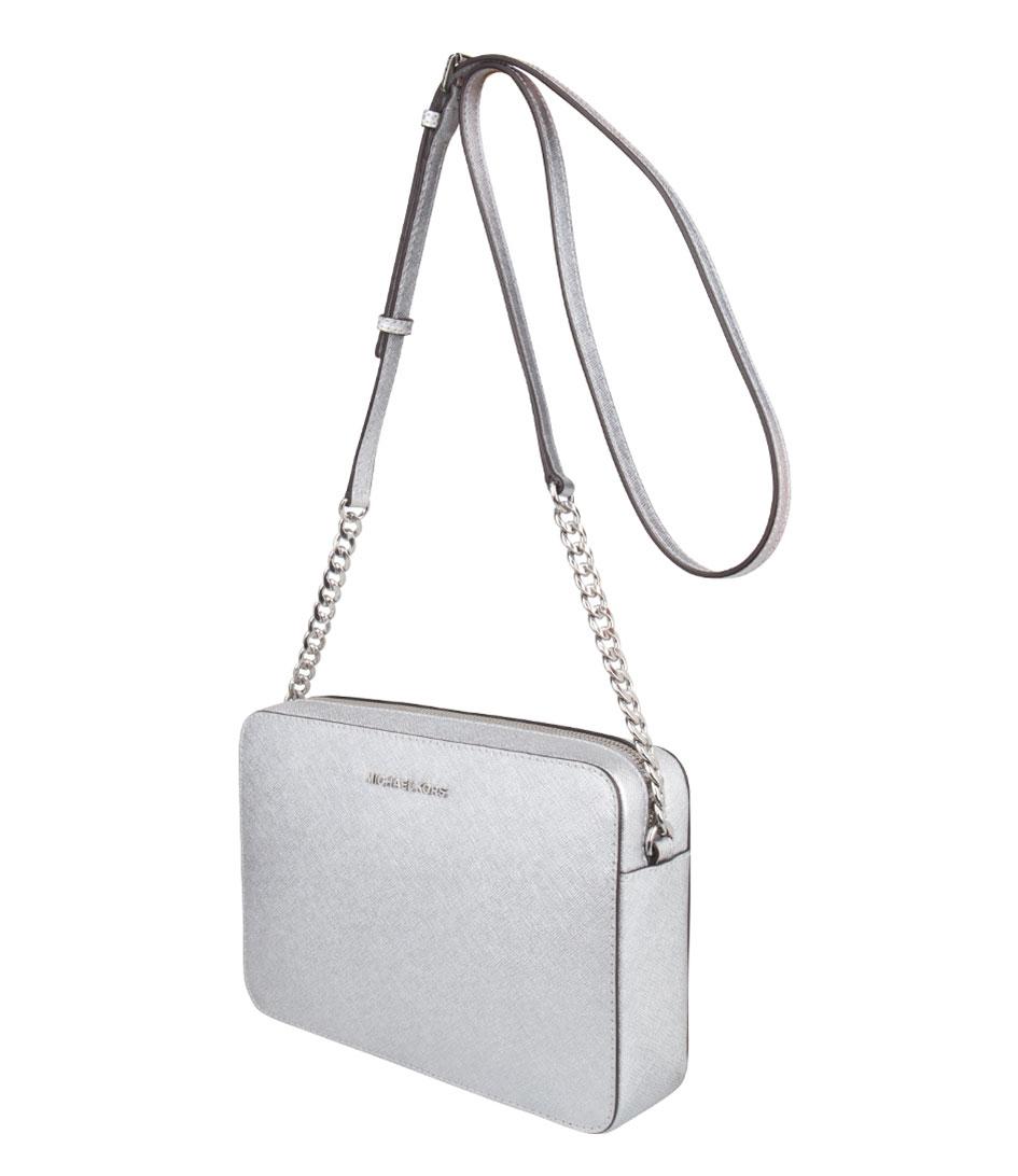 Michael Kors Leather Large Ew Crossbody in Silver (Metallic) Lyst