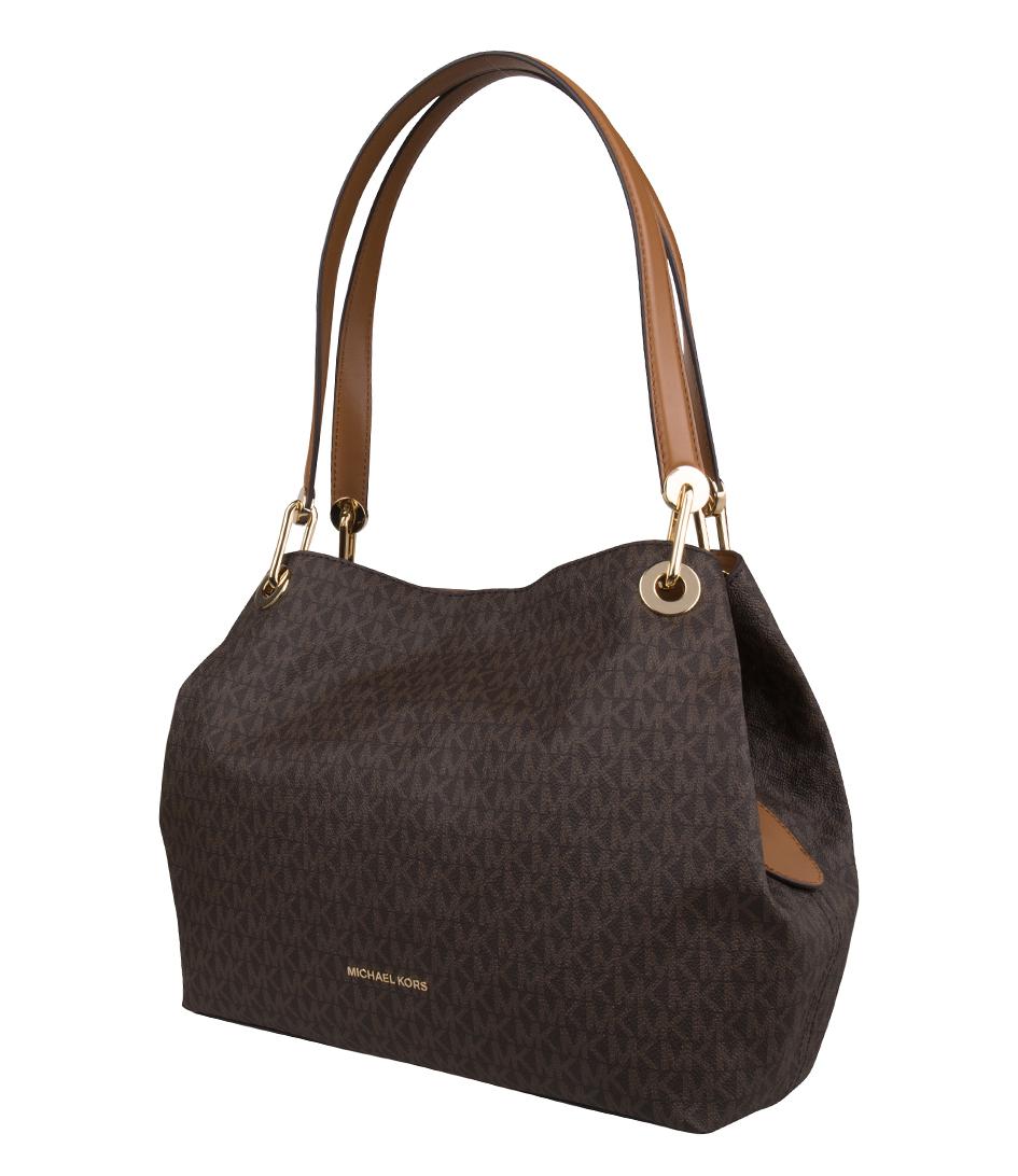 Michael Kors Leather Raven Large Shoulder Tote in Brown Lyst